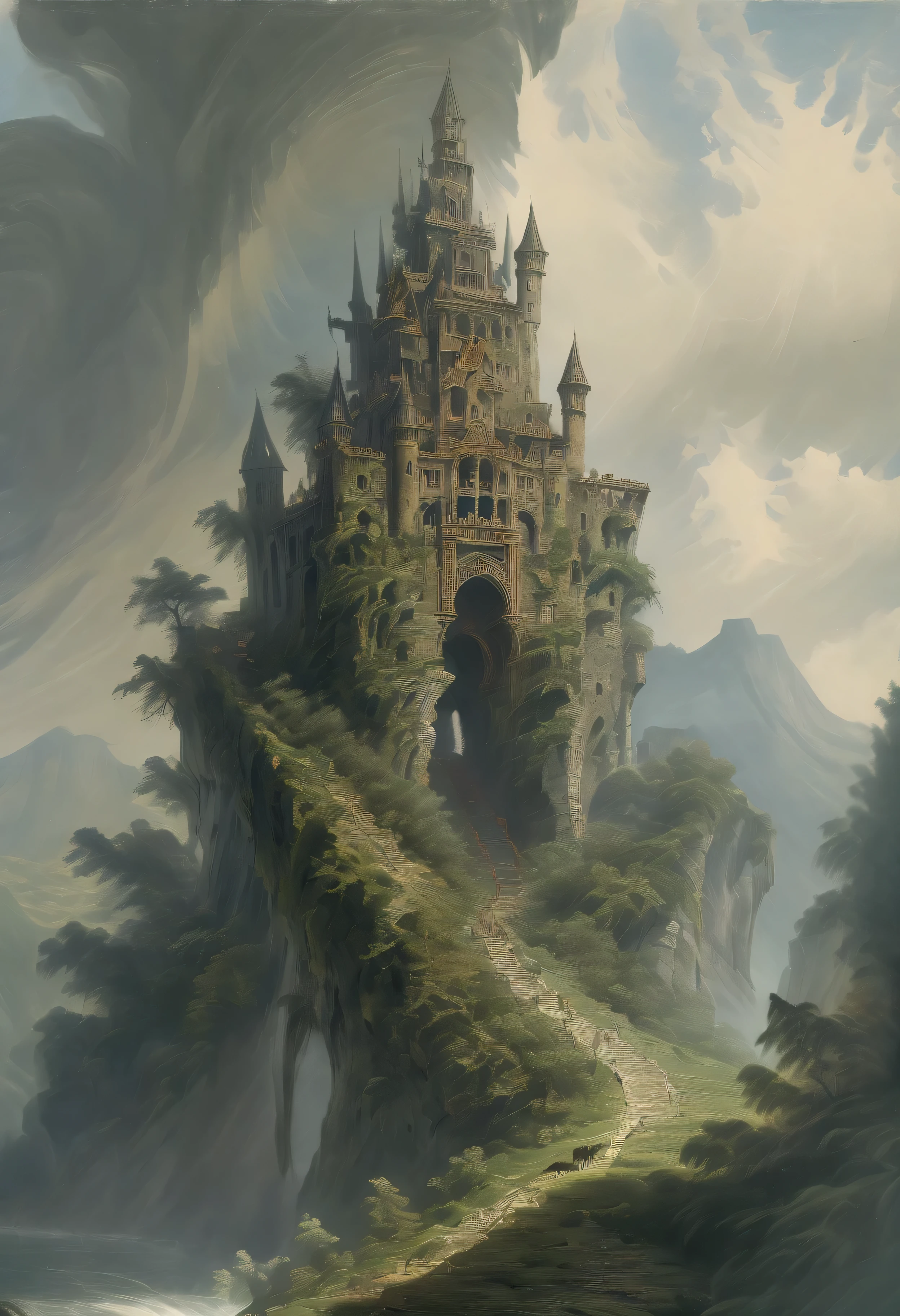 montagne, écailles d&#39;argent, crocodilien, monstre araignée, À la manière de John Howe, fantaisie, dents et griffes détaillées, sommets imposants, ambiance sombre et mystérieuse, yeux brillants, scène de bataille épique, Éclairage dramatique, échelle épique, créature mythique, intense et dynamique, perspective dramatique, couleurs vives, Des échelles complexes, puissant et menaçant, paysage majestueux, Monde fantastique, grandeur et admiration, Ruines antiques, ambiance mystique, Architecture fantastique, Pouvoirs mystiques, conte épique, protagoniste héroïque, Royaume mythique, Brume tourbillonnante, composition dynamique, créature d&#39;un autre monde