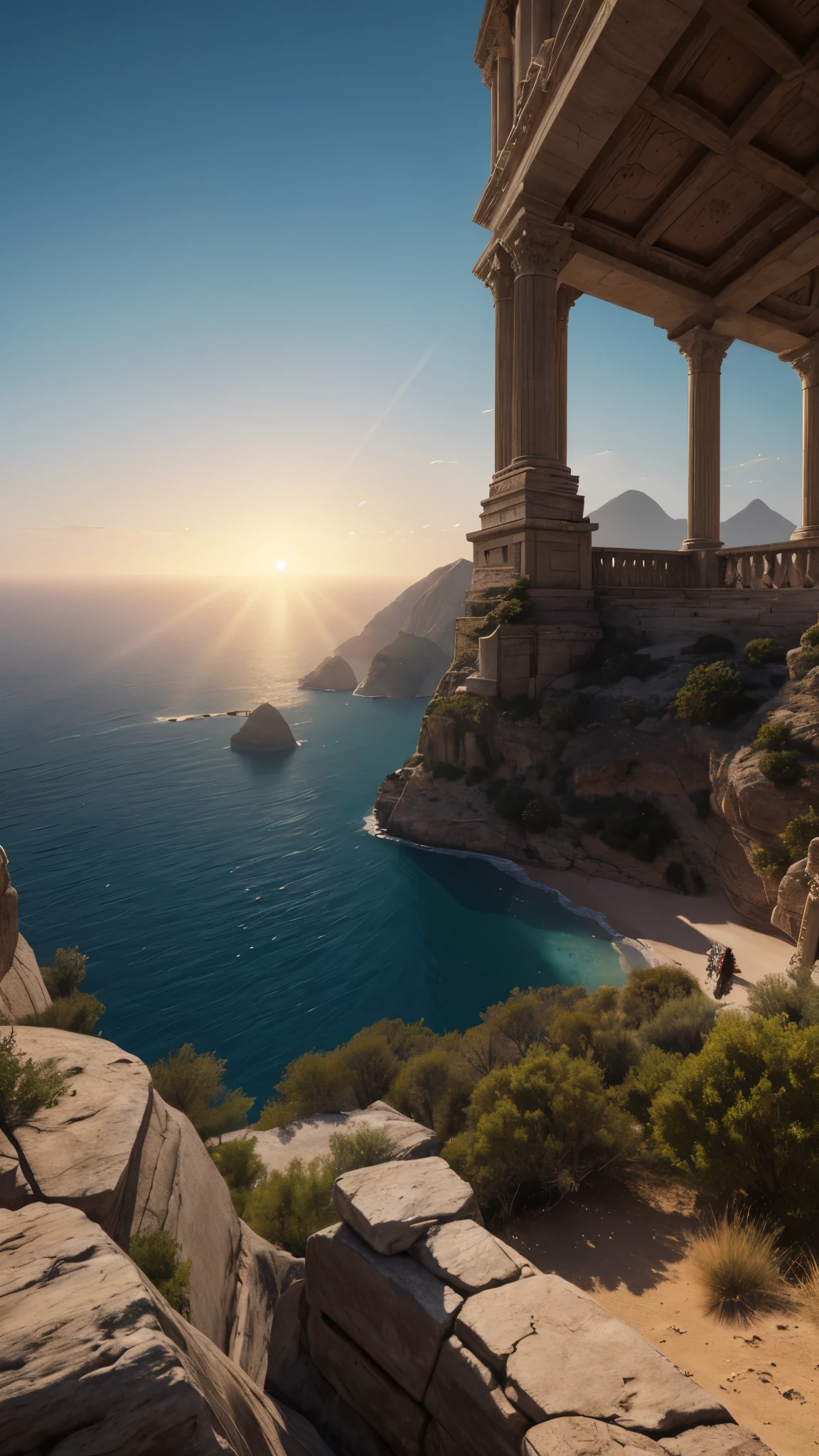 83% Cloud World, 2% angels flying around, 10% majestic gates and pillars, 5% the sun and moon and stars, in heaven, masterpiece, best quality, ultra-detailed, Sidon, Sidon style (photorealistic), an extremely delicate and beautiful, depth of field, film grain, professional lighting, photon mapping, radiosity, physically-based rendering,