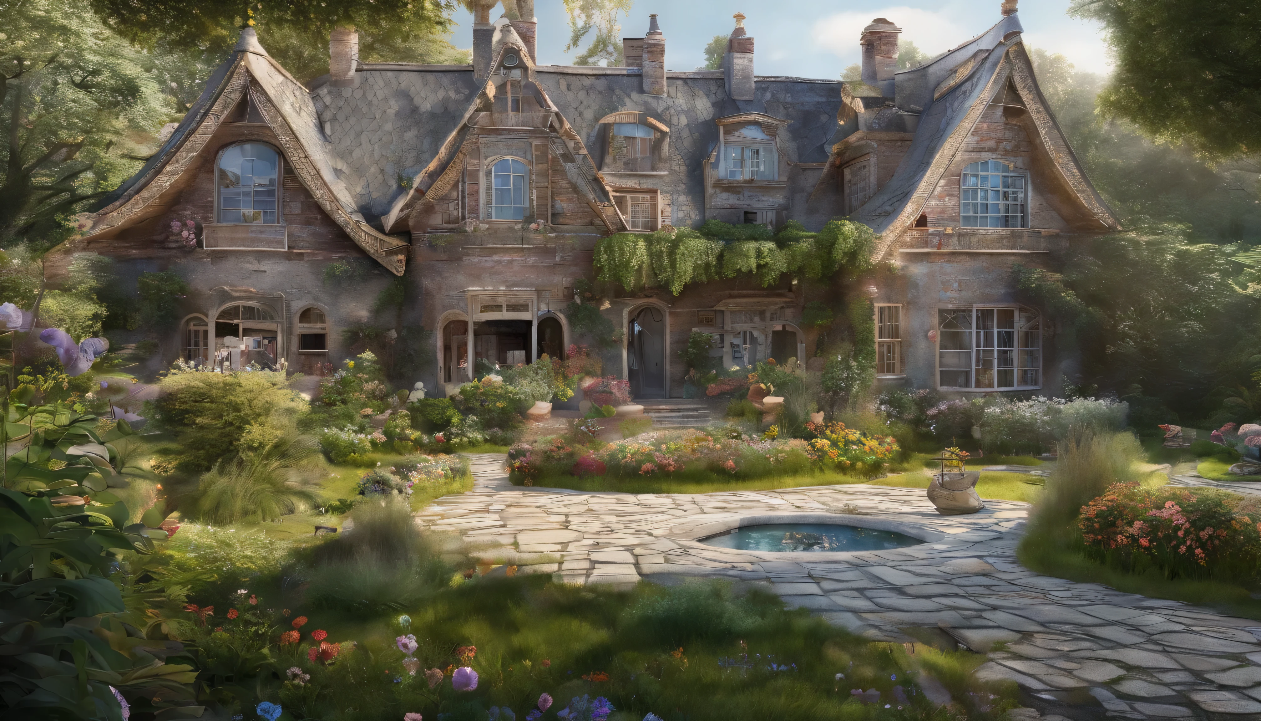 house and beautiful garden