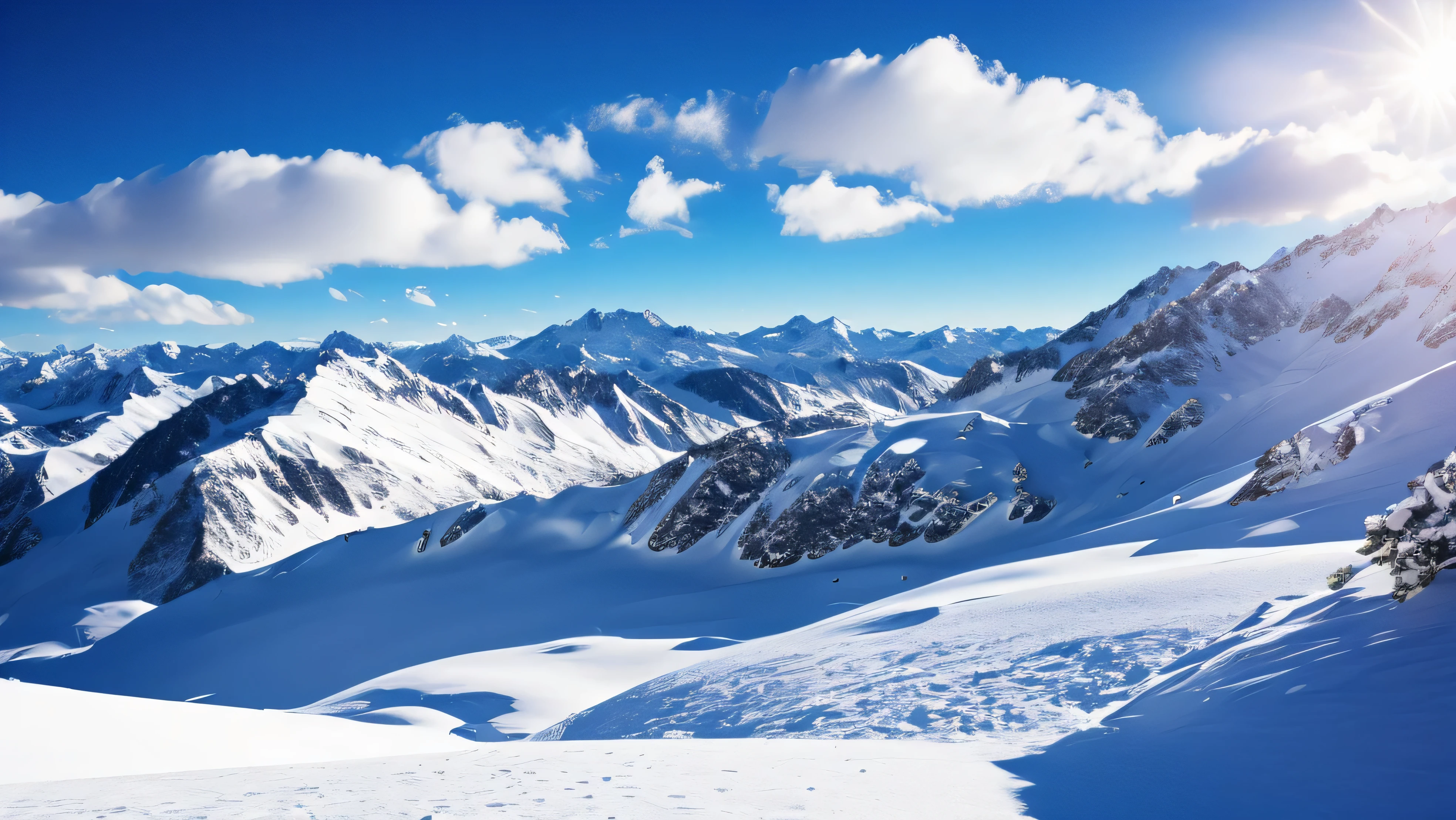 Snowy mountain peak