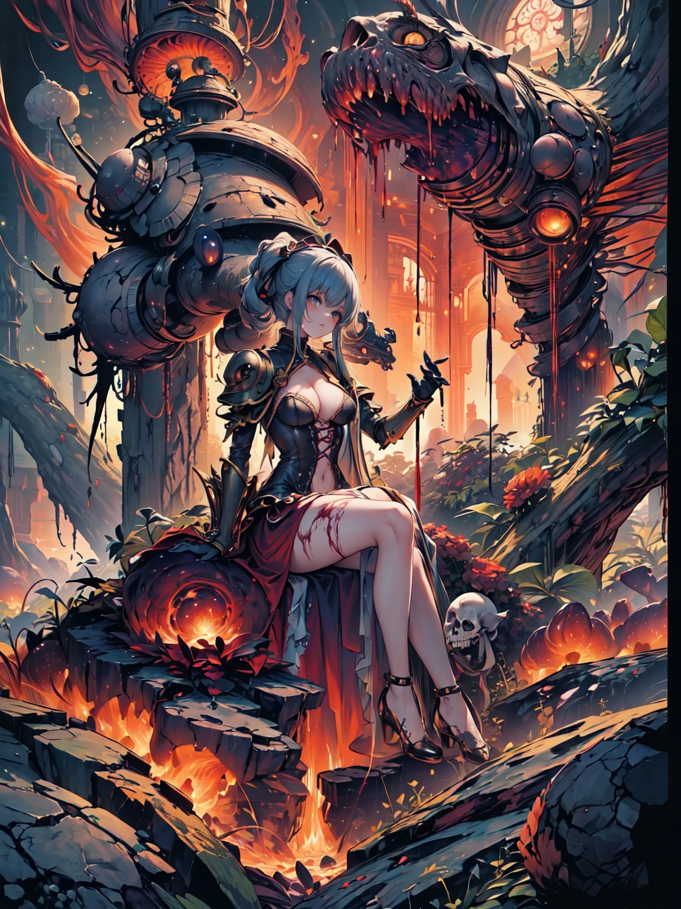 (masterpiece, highest quality: 1.2), Super detailed, best details, (body horror: 1.4), (biomachine: 1.3), (bloody: 1.2), creatures, (colorful: 1.2), Hans Giger, Many hands, (zentangle: 1.2), skull basher,