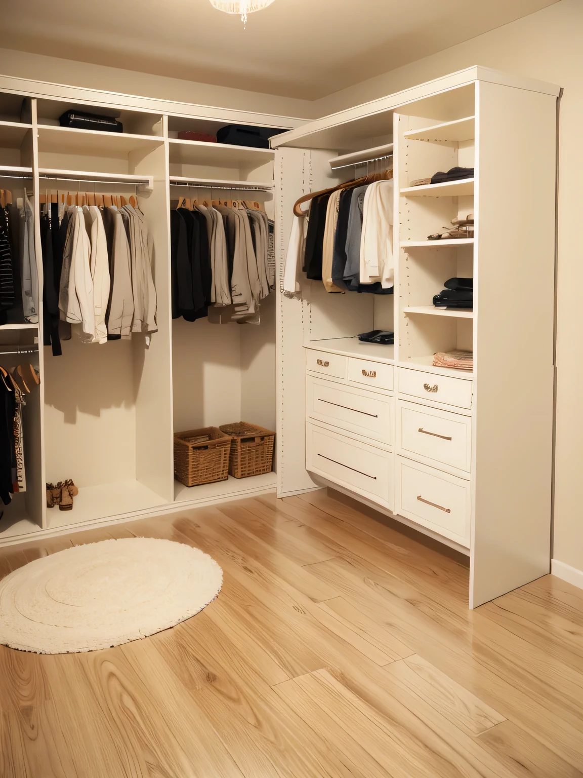 Empty cream style floor in room closet