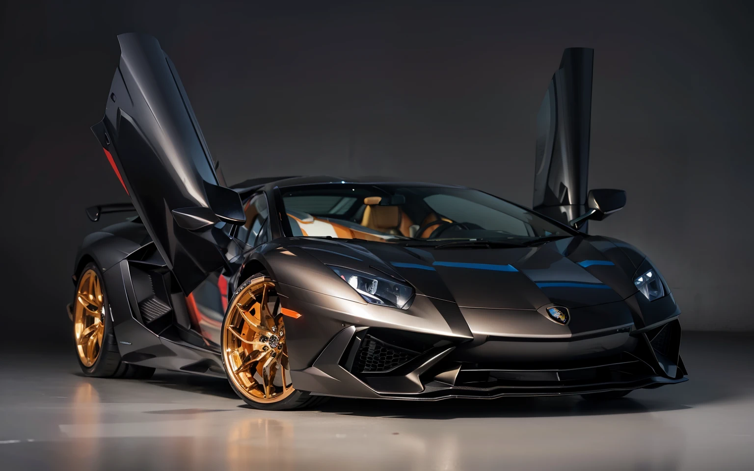 grand master,tmasterpiece,8k wallpaper,CG,Ultra-high image quality,light and shadow effect (lamborghini aventador SV sports car:1.9)In front of the restaurant