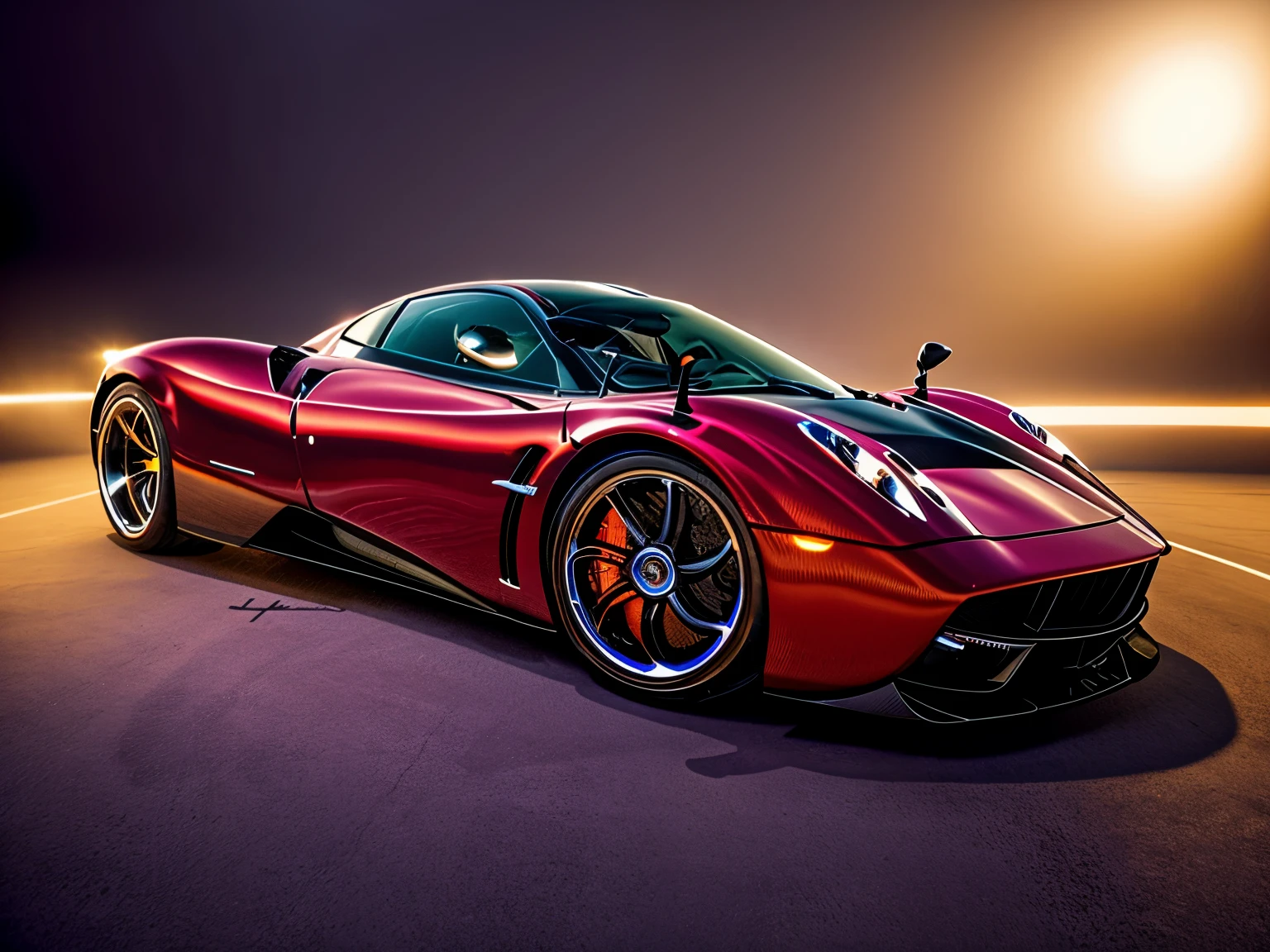 full decoration red pagani huayra, in motion, in a city in the morning, masterpiece, best quality, high quality, realistic lighting, cinematic lighting, high resolution, sharp, in focus,4k, very details, ray tracing, shadow dynamic, light dynamic,city background,Texture dynamic, Texture details,HDR, Bloom,high reflection,