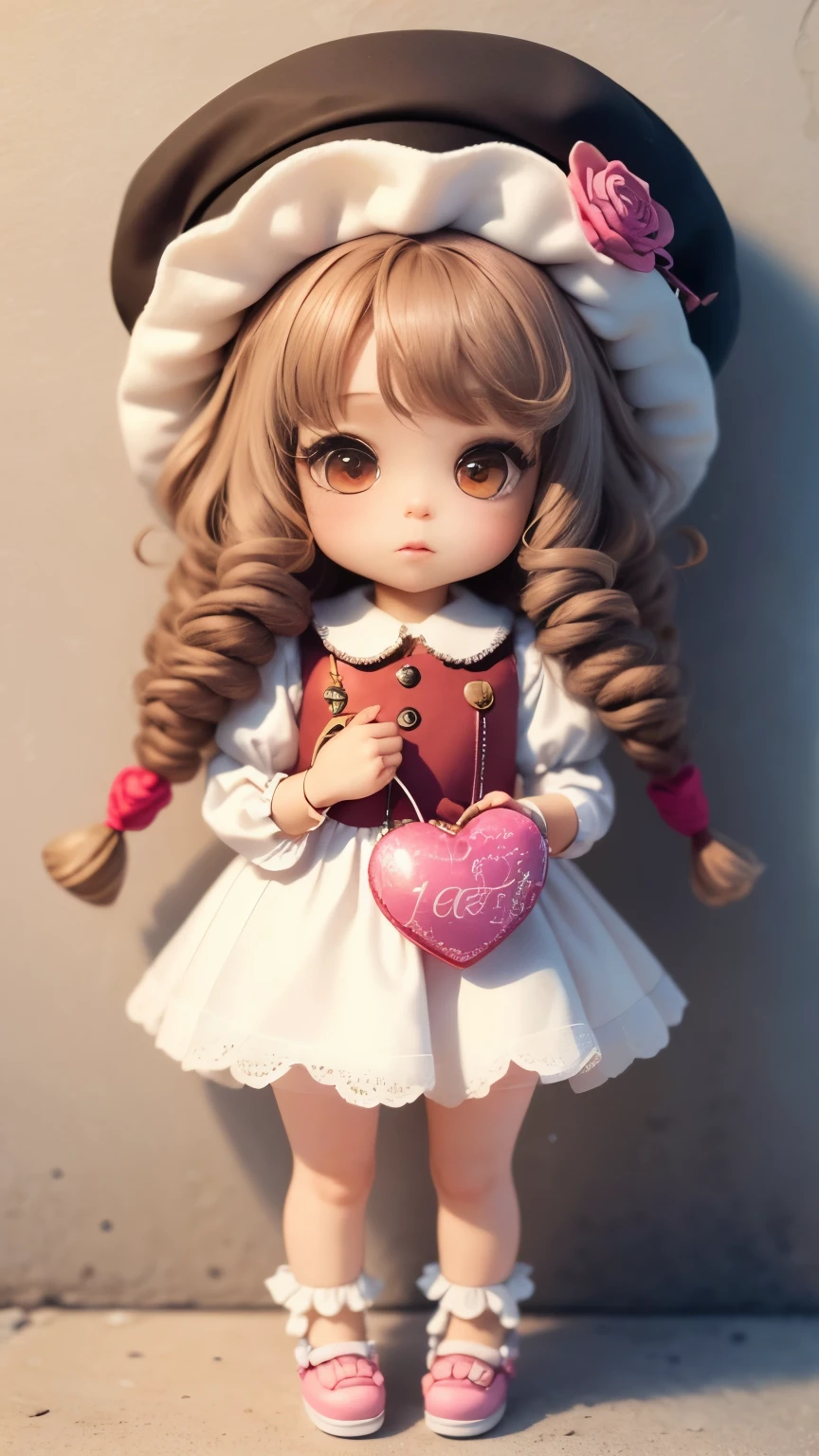 Create a Cute Valentine Themed Cute Chibi Afro Dread Style Doll Outfit.., Each piece includes lots of detail and 8K resolution... all dolls are、You need to follow a solid and complete background pattern of the image.., program (whole body, including the feet: 1.5)
little valentine doll: Please call me Marina... she must have little pastel purple and brown hair... Eyes should be large and expressive.., It has long eyelashes and rosy cheeks... delicate white smile. Marina had to wear a costume.., Luxury Hats. she should bring valentine decorations... Clothesにディテールを追加することを忘れないでください.., love button & Pouch.., nice shoes don't forget to add shadow.., hair texture and detail, Clothes, Cutier、to make it more attractive...