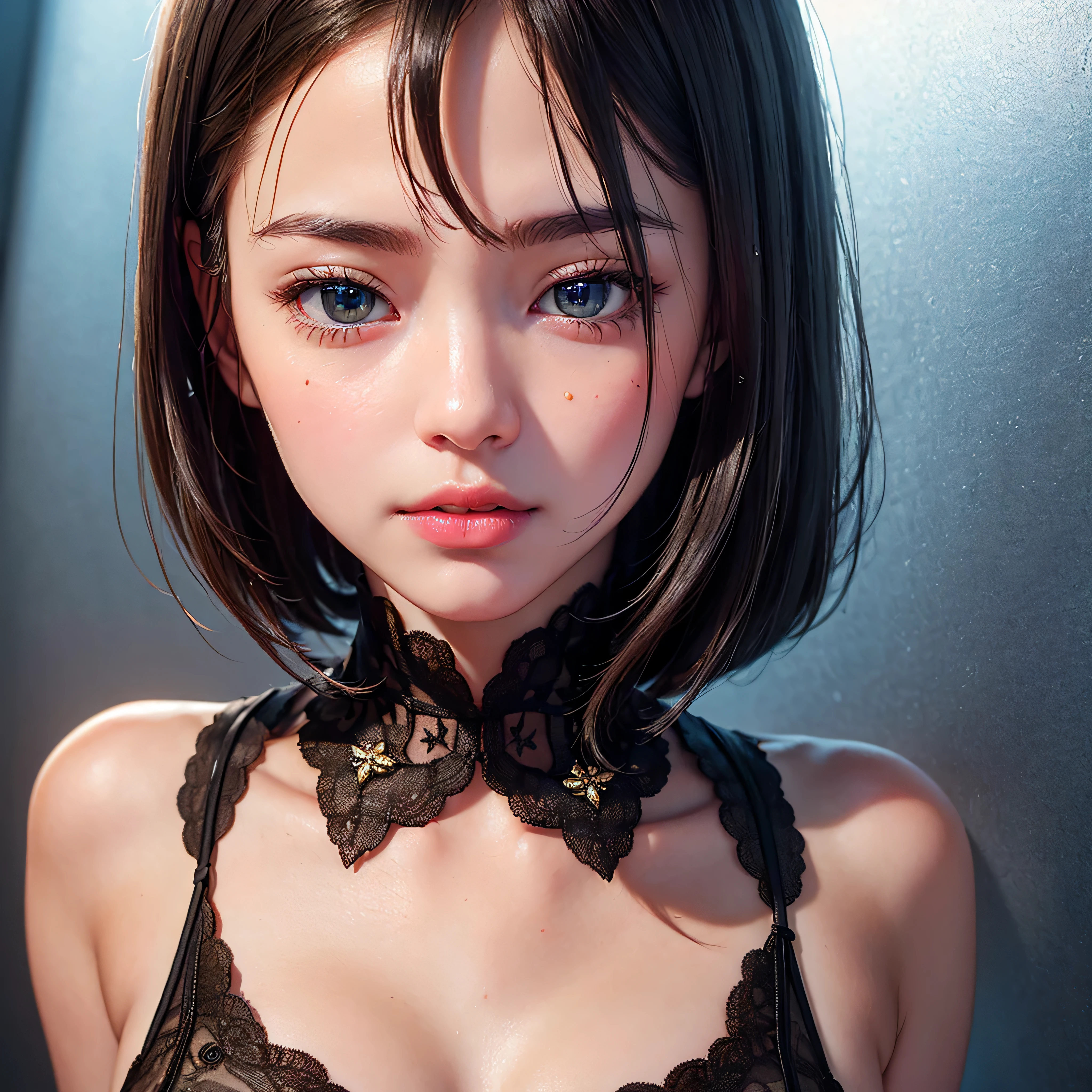 ((UnrealEngine5 epic masterpiece, ultra best quality, detailed, ultra sharpness focus, ultra high-resolution, ultra high-definition, UHD, HDR, vibrant DSLR vivid moonset)), colorful lighting, Evelyn Celebrian, blackess elf tanmed skin epic eyes breasts pubic tattoo, looking at viewer, Epic Cute, Eiffel reflection varies multi etc. --v 6 --s 1000 --c 20 --q 20 --chaos 100