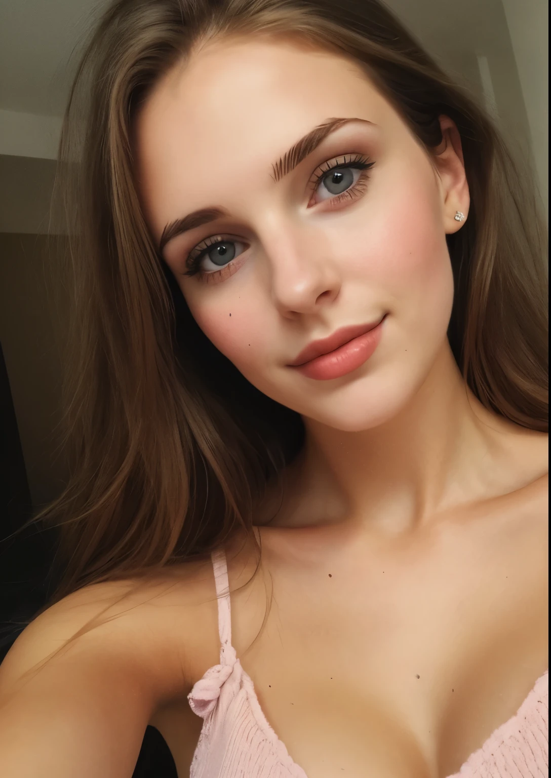 a selfie of a pretty young woman, taken with iphone camera