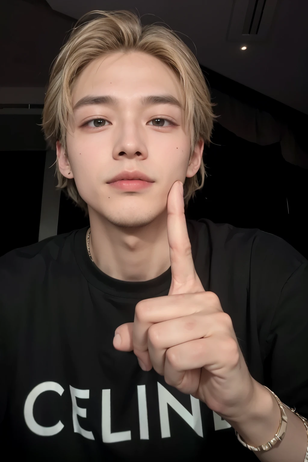 a close-up of a person pointing their finger at the camera, cai xukun, xqc, Hsiao-ron, adorable and pale korean face, lindo chad queixo, muito tempo, hyung tae, Taehyung comendo batatas fritas Gucci, Steven Jung, Andrew Thomas Huang, dez lee, taejune kim, Longque Chen