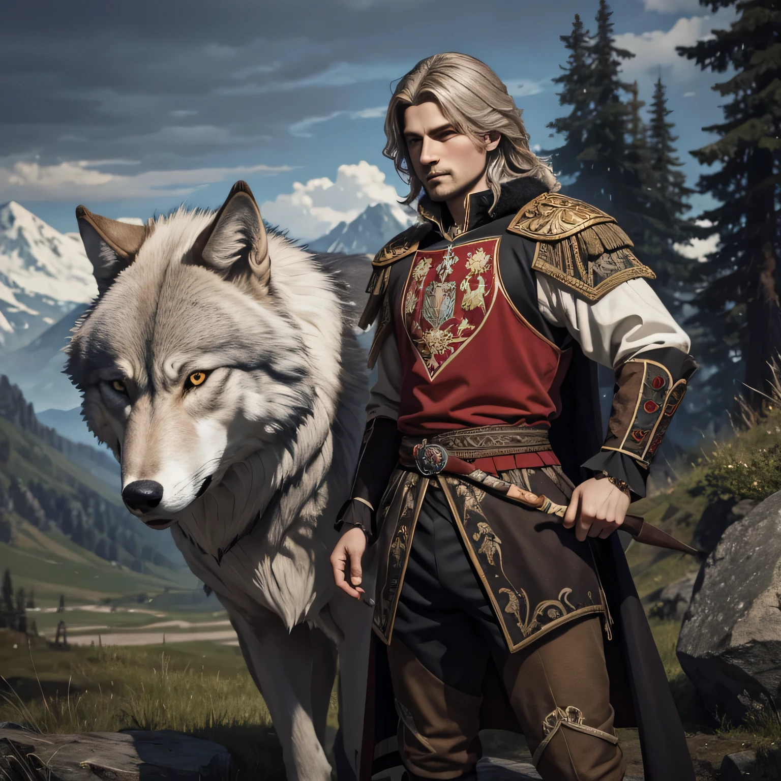 Ivan Tsarevich and the Grey Wolf, national shirt, Russia 18th century.