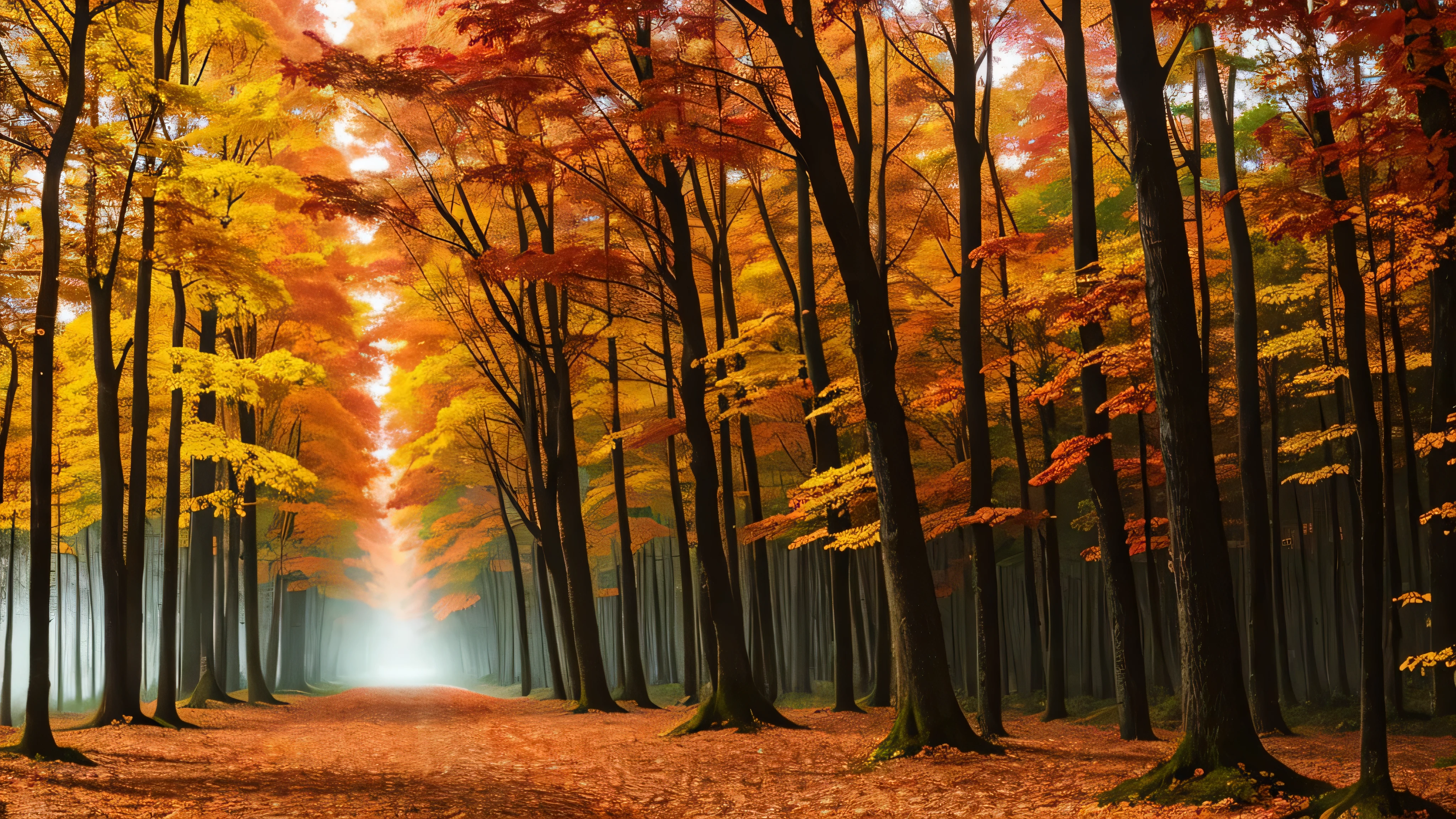 autumn forest vaporwave