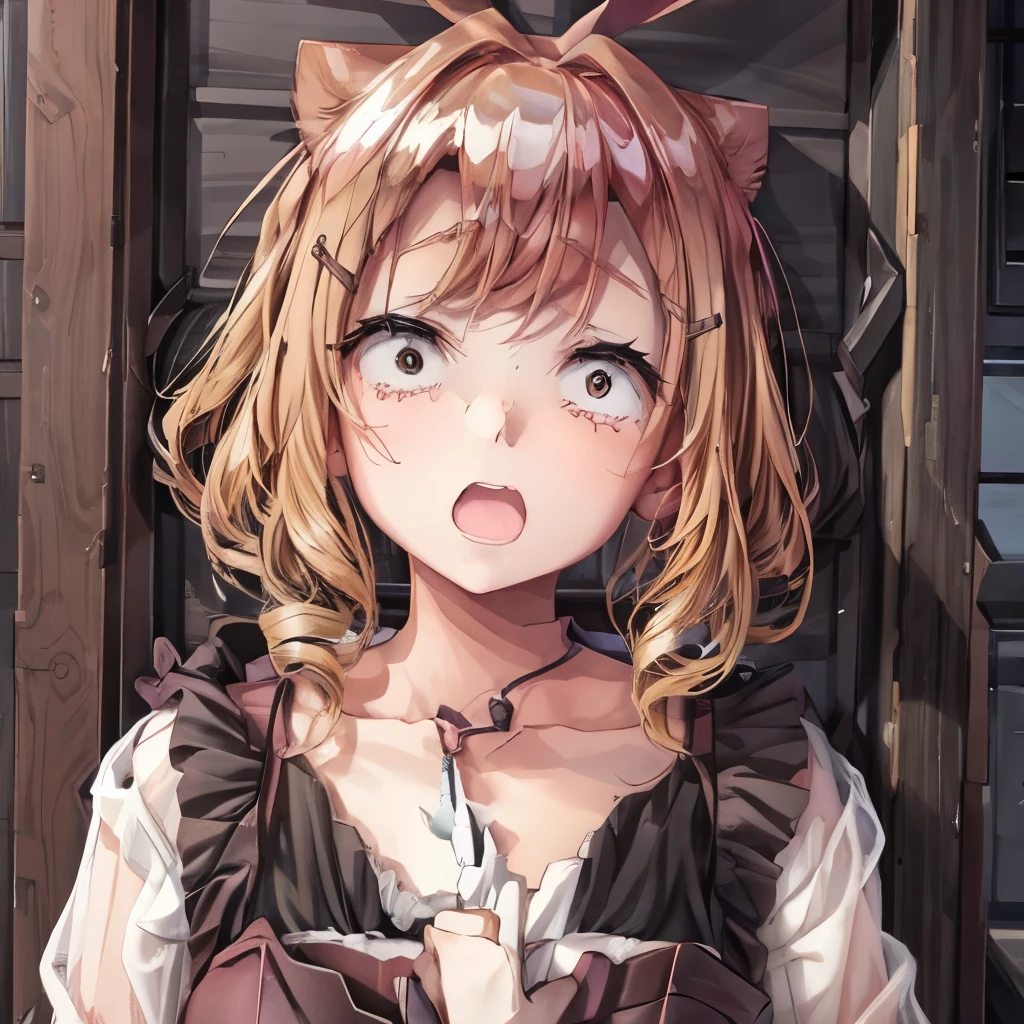 Bunny girl,黒いBunny girlの服,surprised face,blonde