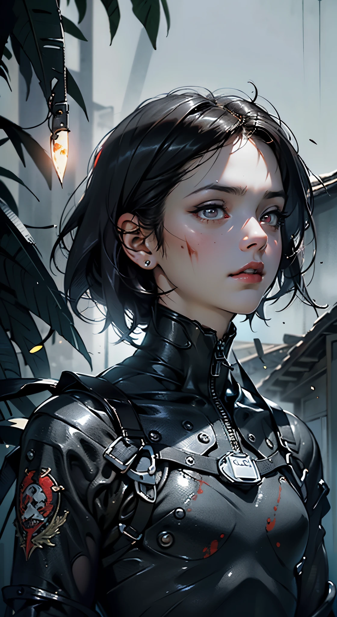 ((Very nice humanoid character young girl)), ((with red eyes of horror)), She's creepy, She's super beautiful, ((The meaning of the blow is very angry_sexual)), Holding a kitchen knife in his hands, She's skinny, causes fear, horror, Dark, unusually thin, thin. blue mist, Evil eye, sparkling eyes, (She is wearing a black ballet dress, short torn.), Located in the park, fall weather, cold, night time, She's in the air, floating, covered in blood, floating, above ground, 1600s
02_ Environment in the style of oil painting Art Nouveau, Italian Renaissance Masters. A grim picture of a battle between a warrior angel and demonic creatures. Juicy oil painting with broad strokes, high detail, Pure white skin at the heart of the composition. Painting by Bosch, stories by Dante Aligheri, "Divine Hell-Paradise", The Vampire Chronicles by Brian Lumley.
02_ high image quality, 4K | Ultra HD | Full HD, cinematic rendering, 3D визуализация - шедевр, TOP computer graphics ART. Unreal 8K engine, Motion capture, Dark lighting, Strong shading, Теплые тени – cold контровой свет, high detail. (bright, photorealistic, Dramatic, Dark, Sharp Focus, 8K). Highly detailed textures, materials, stone, metal. (Shades of Gray, red, black, items, metallic shine, red fire) granularity, Dust and particles in the air.
