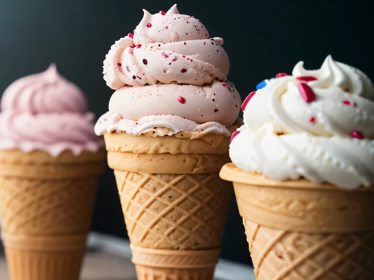 a ice cream ((realism)), extremely high quality RAW photograph, ultra detailed photograph, sharp focus, high resolution, high quality, film grain, Fujifilm XT3,Highly Detailed, movie, (Cinematic Photo:1.3)