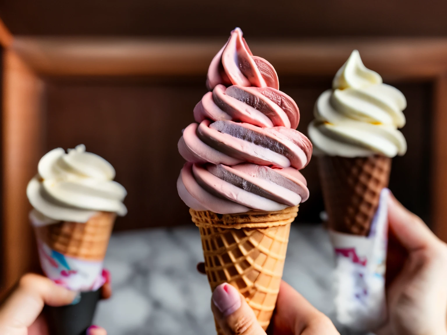 a ice cream ((realism)), extremely high quality RAW photograph, ultra detailed photograph, sharp focus, high resolution, high quality, film grain, Fujifilm XT3,Highly Detailed, movie, (Cinematic Photo:1.3)