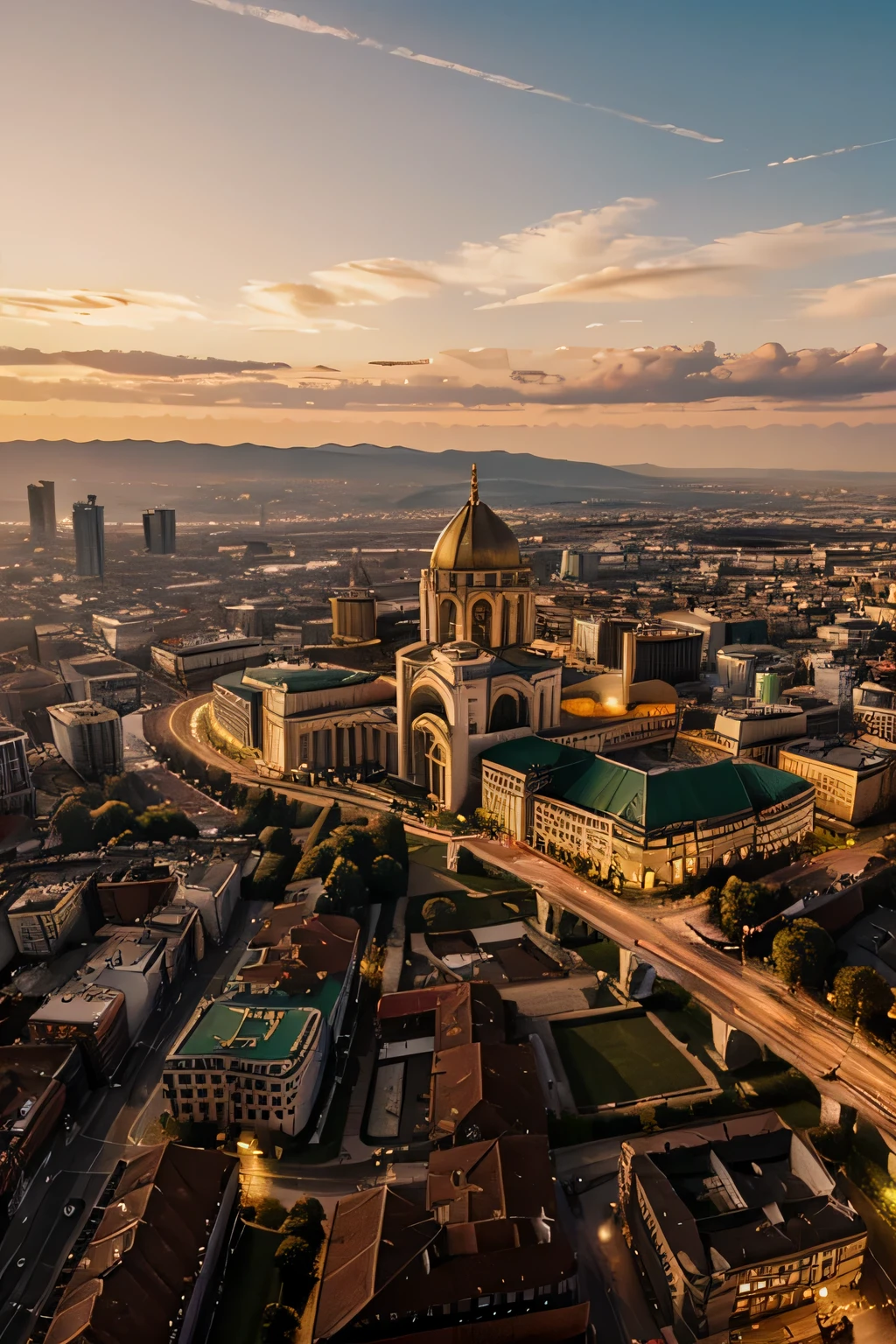 The capital of Bulgaria Sofia city, golden hour, cinematic lighting, photo realistic