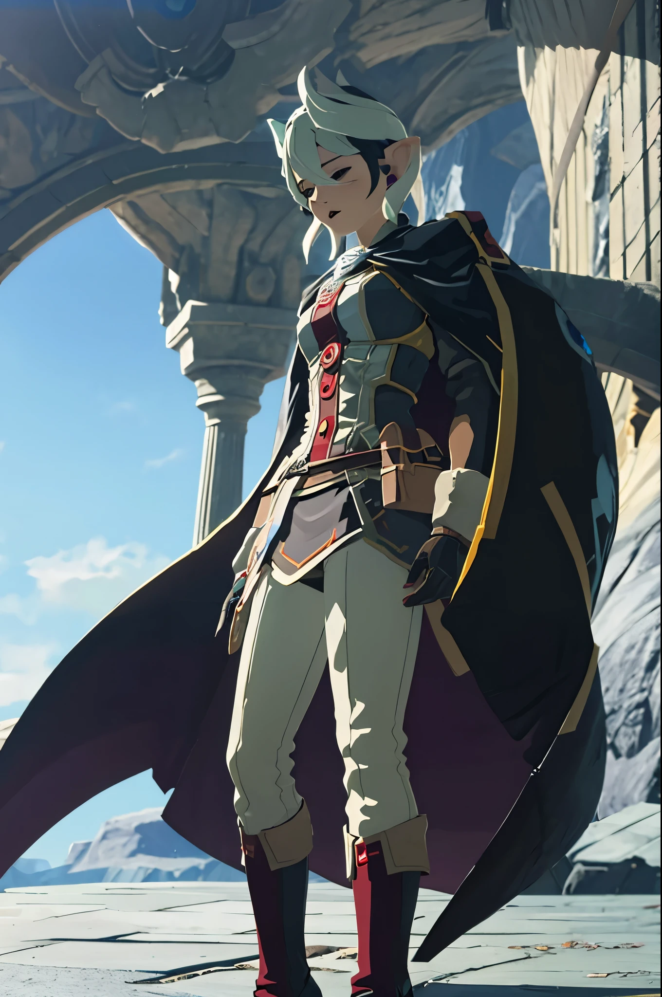 ozen, cape, jacket, black cape botw style