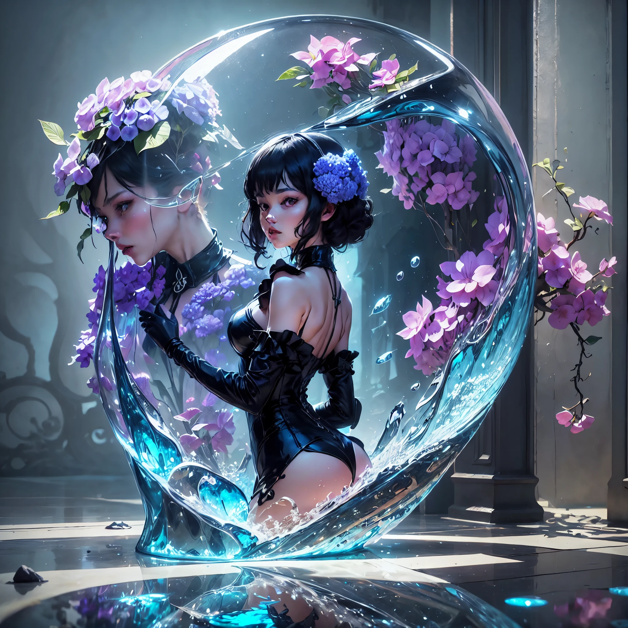 1 girl. very beautiful. Hydrangeas, park, lake, Little Hill, Pebble path, Wallpaper, art deco, high detail, Cubist Futurism, surrealism, modern, gothic art, atmospheric perspective, the panorama, perspective, Diffraction spikes, masterpiece, Best quality, anatomically correct, high details, 8K . ((Seaart logo)) !top quality! masterpiece! High quality logo. 3D-визуализация. unreal engine. Highest quality, details, textures, materials, and clear forms (smooth glass, synthetic material, fake diamond, plastic, metal). Blue radiance from the depths of forms, Seaart logo!, 3D логотип. One . Front camera view, art deco, high detail, modern, gothic art, Fauvism, Contemporary art, constructivism, pop art, Hyperrealism, Pixar, depth of field, glowing light, ray tracing, light reflection, backlight
