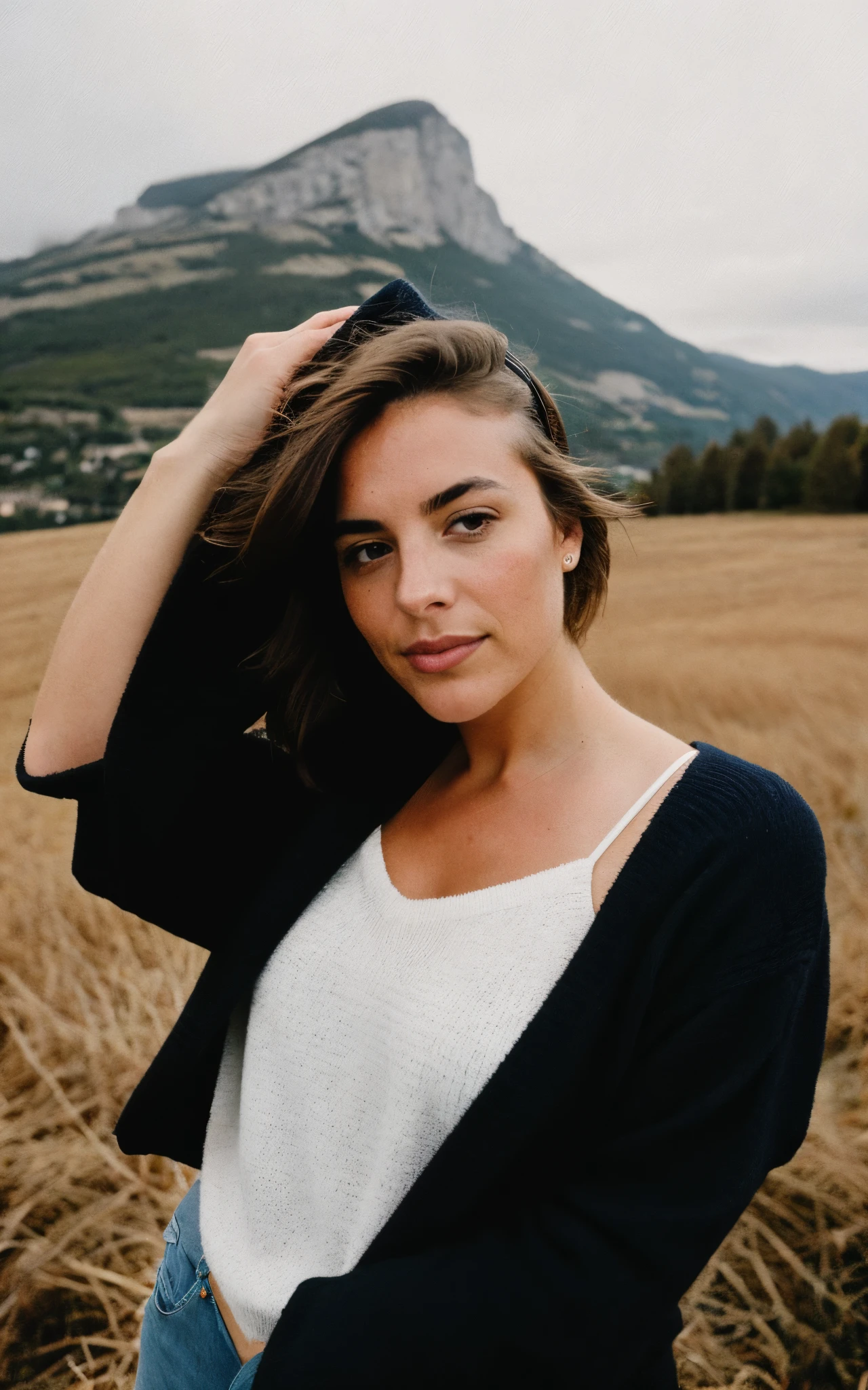 Photographier, Photo de Beautiful Woman Mediterranean, selfie, Haut du corps, Seulement, porter un pull, en plein air, (nuit), montagnes, la vraie nature, étoiles, lune, joyeux, heureux, gants, pull-over, bonnet, forêt, Rochers, Rivière, bois, fumée, brouillard, Regarder la visionneuse, Texture de la peau, grain photo, fermer, Photo brute
Négative Prompts