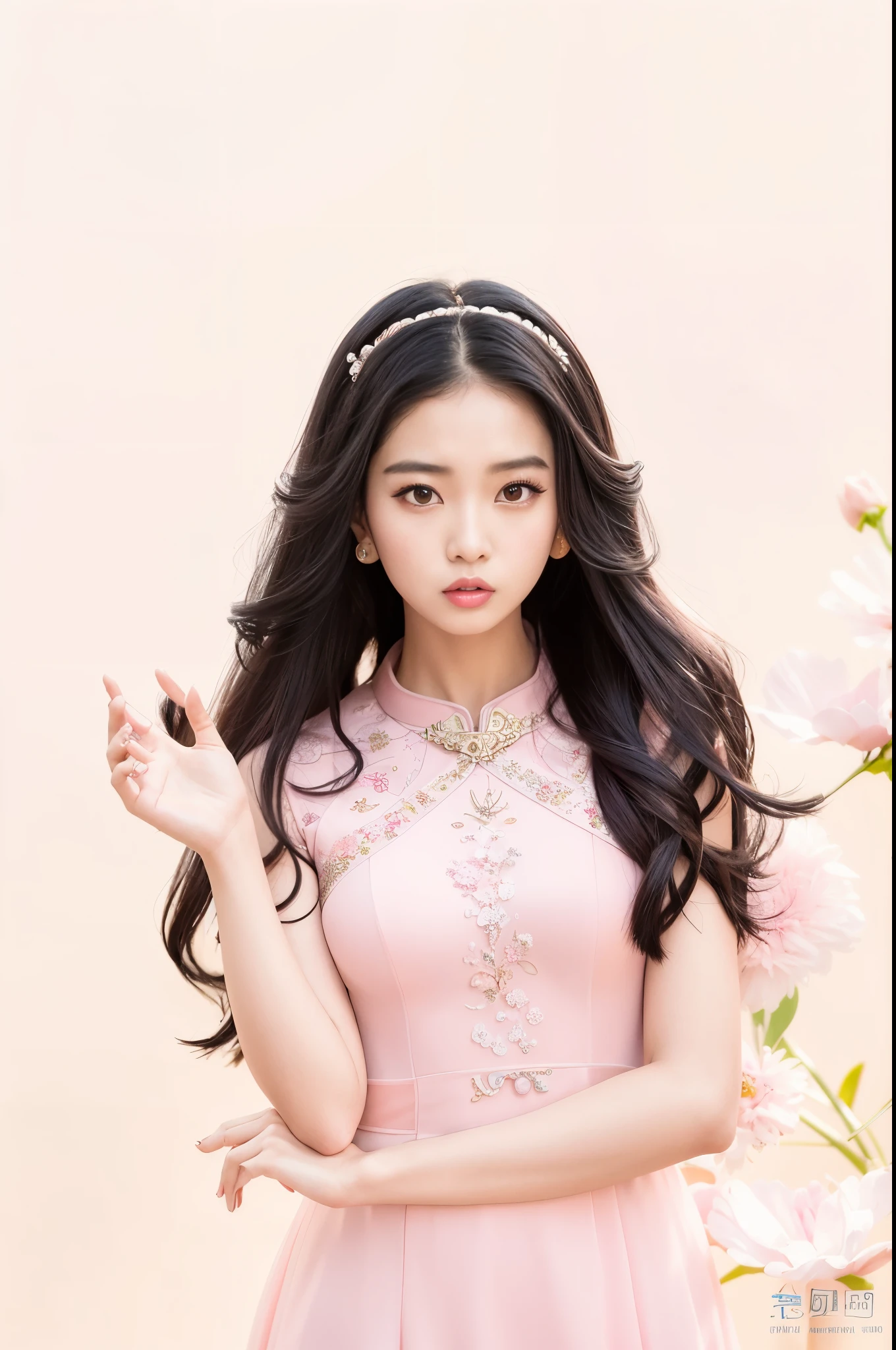 araffe asian woman in a pink dress posing for a picture, sha xi, cai xukun, yanjun chengt, li zixin, xianxia, xianxia fantasy, by Ni Tian, full body xianxia, xintong chen, jingna zhang, ruan jia beautiful!, official photos, lu ji, jia, xision wu