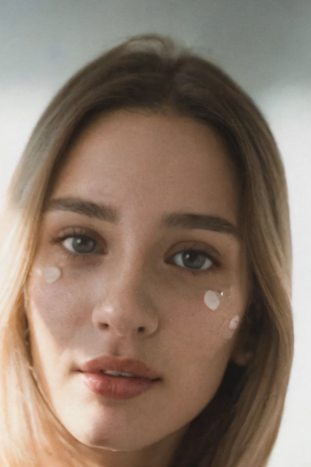 (close up, Editorial photo of a beautiful 21 year old woman), (Very rich facial details:1.4) (Smile:0.7) (There is white light in the background, moody, Private learning:1.3) Throw, by Lee Jeffries, Nikon D850, picture ,4 ending portrait 400 ,Camera f1.6 guns ,rich and colorful ,Surrealism ,Realistic texture, dramatic lighting , Alembic 800,