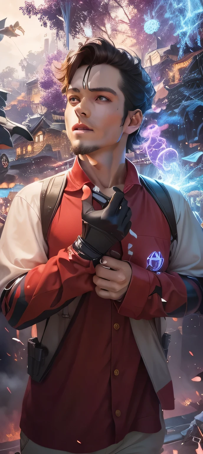 mude o fundo, anime, heroi, Cyberpunk, good looking, super detalhado, 4k