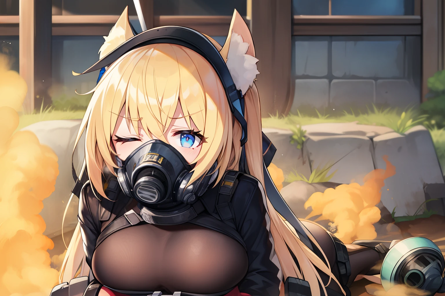 Farts, Fertofuchs, sound effects, fartチューブ, hoses, sitting on face, gas mask, facesitting,in ruin,(2 anime girls),fart,onara,fart,fart,farting,girl  is wearing bodysuits,hip,hosesでお尻と繋がっているgas mask,expression of agony,one  eye  closed