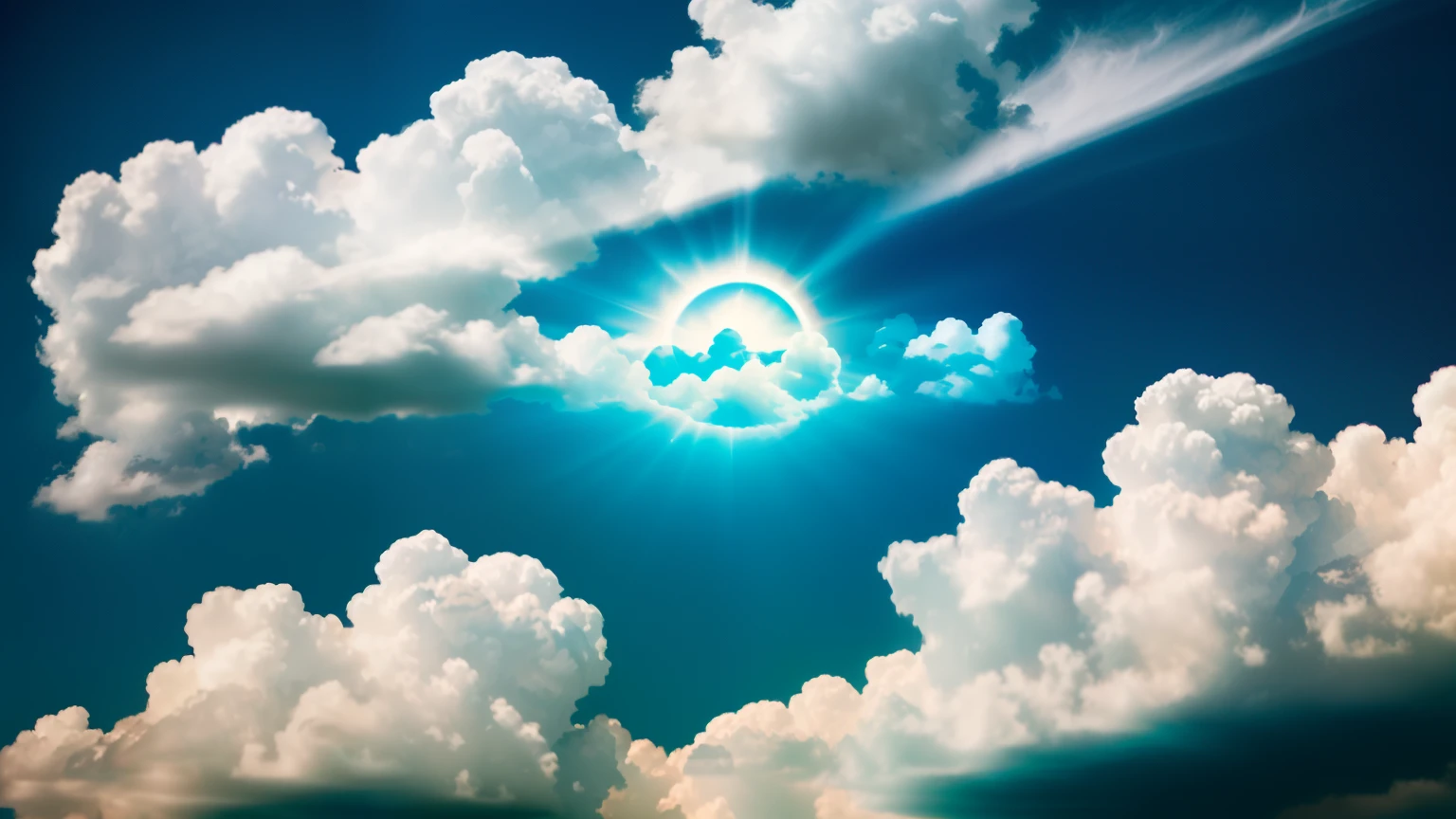 clouds in the sky with Jesus in the center