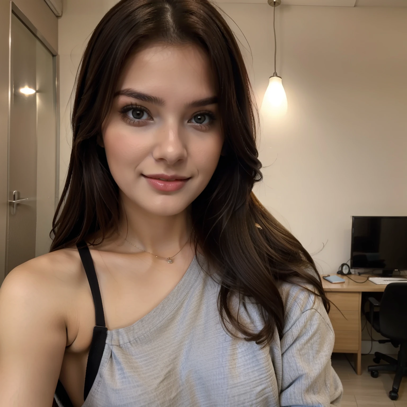 A selfie of a pretty young woman