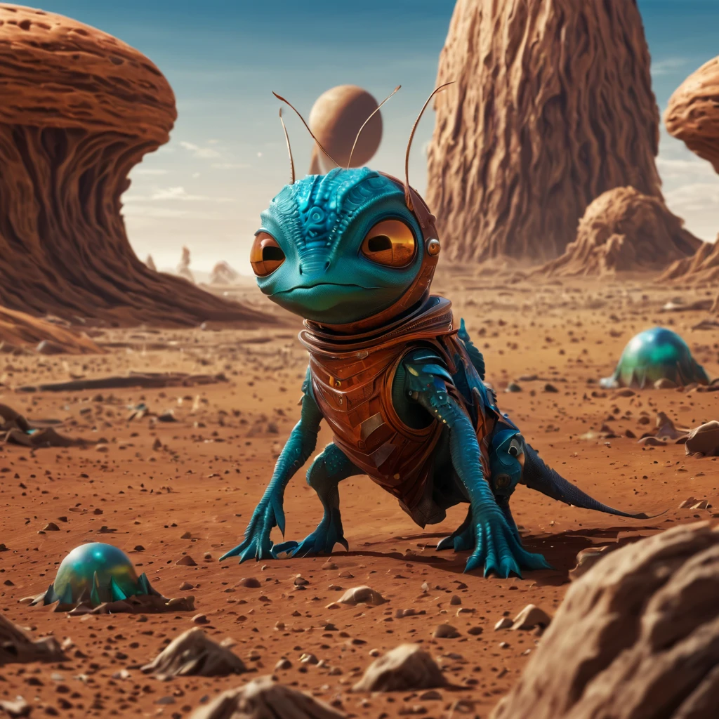 (masterpiece, best quality:1.2), Magical creatures from mars