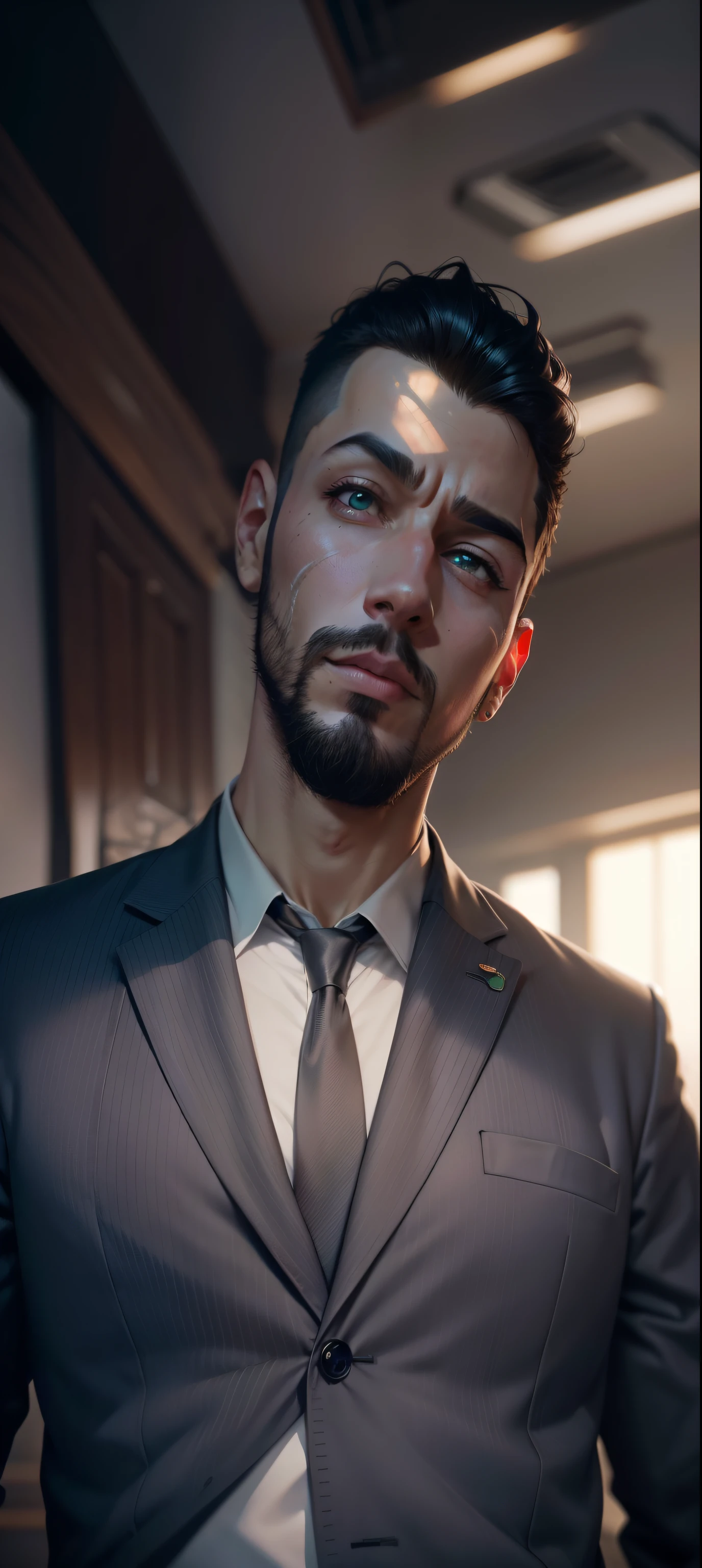 mude o fundo ,anime ,Villain, Ciberpunk, good looking , homem branco, sem barba, rosto liso, super detalhado, 4k