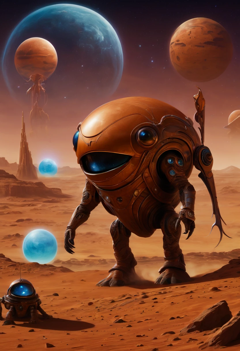 (masterpiece, best quality:1.2), Magical creatures from mars