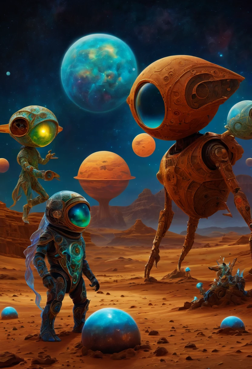 (masterpiece, best quality:1.2), Magical creatures from mars, zentagled,