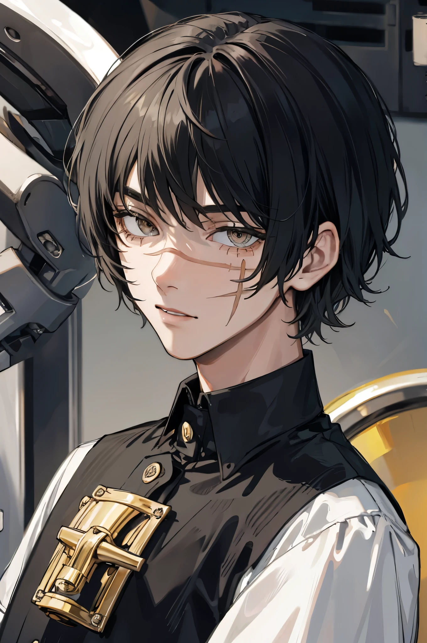(1boy: 1.2), (short hair: 1.5)
