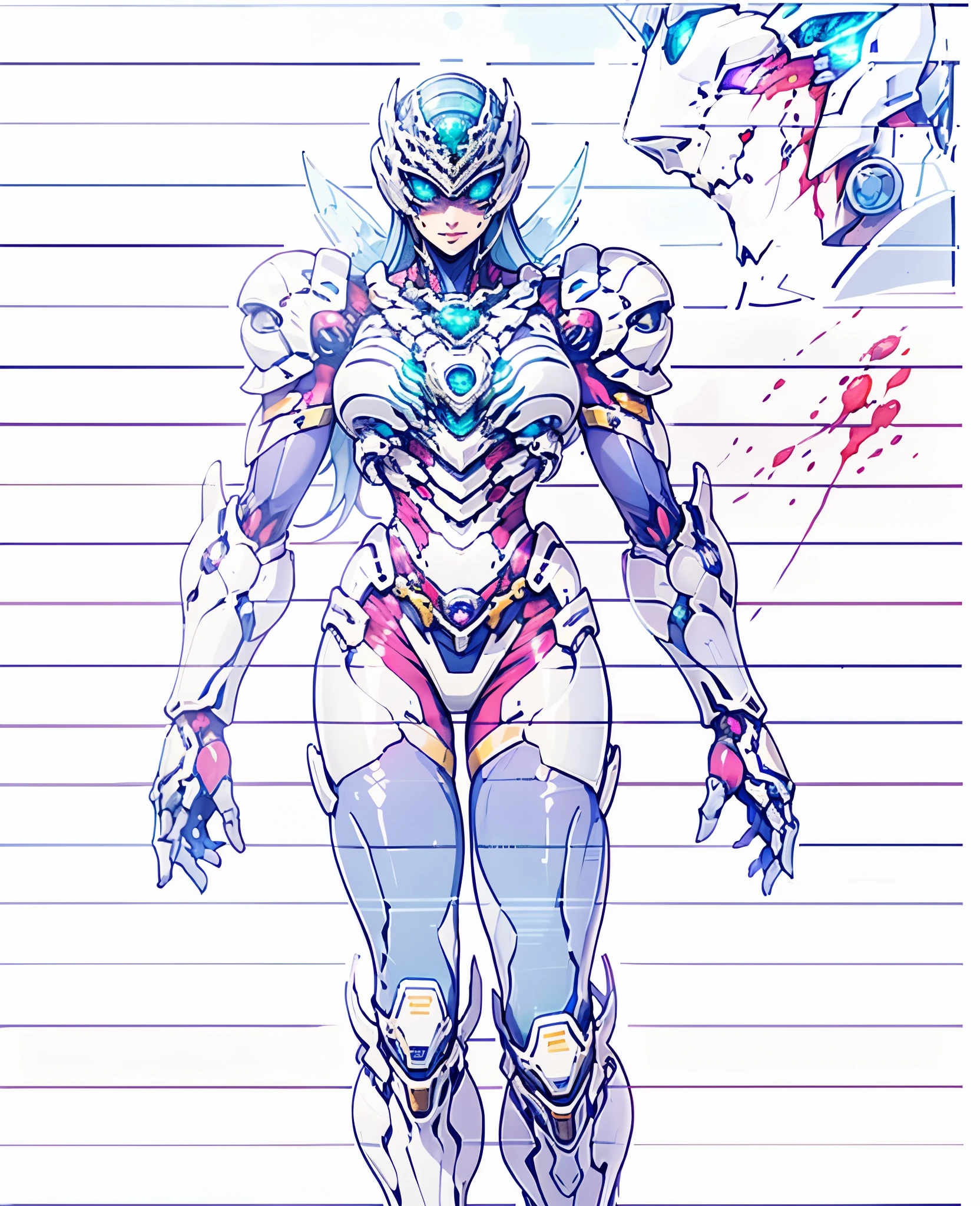 A woman adorned in fantasy-style full-body armor, a crown-concept fully enclosed helmet that unveils only her eyes, a composite layered chest plate, fully encompassing shoulder and hand guards, a lightweight waist armor, form-fitting shin guards, the overall design is heavy-duty yet flexible, (the armor gleams with a golden glow, complemented by red and blue accents), exhibiting a noble aura, she floats above a fantasy-surreal high-tech city, this character embodies a finely crafted fantasy-surreal style armored hero in anime style, exquisite and mature manga art style, (Queen Bee Concept Armor, blood), ((plasma, bio mecha, long legs, elegant, goddess, femminine:1.5)), metallic, high definition, best quality, highres, ultra-detailed, ultra-fine painting, extremely delicate, professional, anatomically correct, symmetrical face, extremely detailed eyes and face, high quality eyes, creativity, RAW photo, UHD, 32k, Natural light, cinematic lighting, masterpiece-anatomy-perfect, masterpiece:1.5