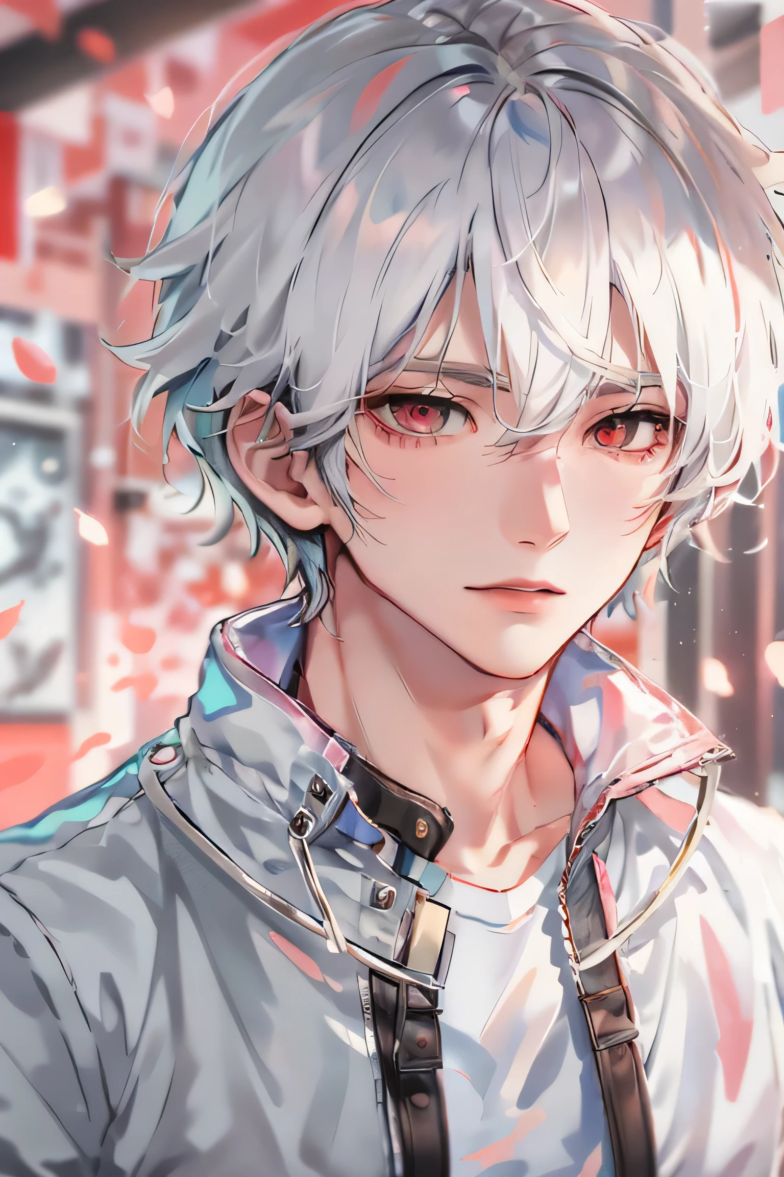 Absurdres masterpiece HDR high quality picture of a character from Hana yori dango anime, 1 boy , character is with detailed face, simple white hair design , happy face, different clothes , ((short hair style:1 )) , anime eyes, light skin , 

Wearing random outfit from anime, detailed outfit, nice background, masterpiece scenery