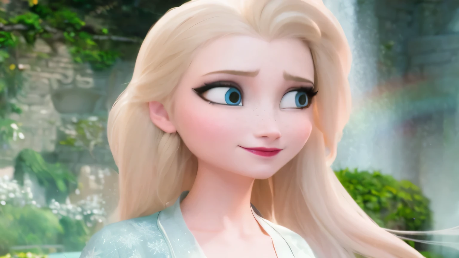 o rosto de uma garota,  Elsa congelada disney congelada