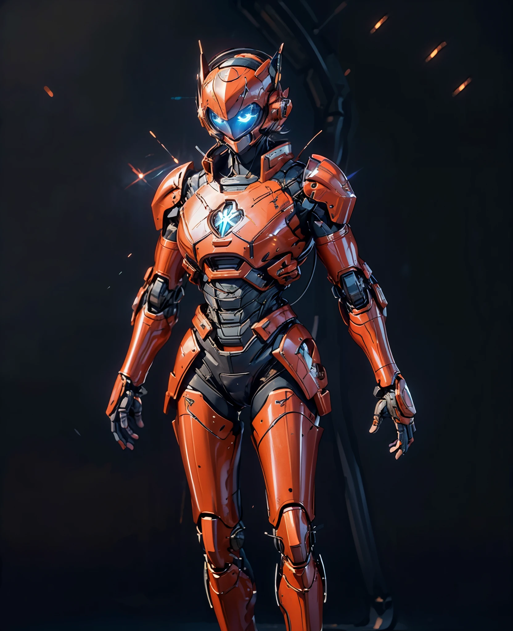 A woman adorned in fantasy-style full-body armor, a crown-concept fully enclosed helmet that unveils only her eyes, a composite layered chest plate, fully encompassing shoulder and hand guards, a lightweight waist armor, form-fitting shin guards, the overall design is heavy-duty yet flexible, (the armor gleams with a golden glow, complemented by red and blue accents), exhibiting a noble aura, she floats above a fantasy-surreal high-tech city, this character embodies a finely crafted fantasy-surreal style armored hero in anime style, exquisite and mature manga art style, (Queen Bee Concept Armor, blood), ((plasma, bio mecha, long legs, elegant, goddess, femminine:1.5)), metallic, high definition, best quality, highres, ultra-detailed, ultra-fine painting, extremely delicate, professional, anatomically correct, symmetrical face, extremely detailed eyes and face, high quality eyes, creativity, RAW photo, UHD, 32k, Natural light, cinematic lighting, masterpiece-anatomy-perfect, masterpiece:1.5