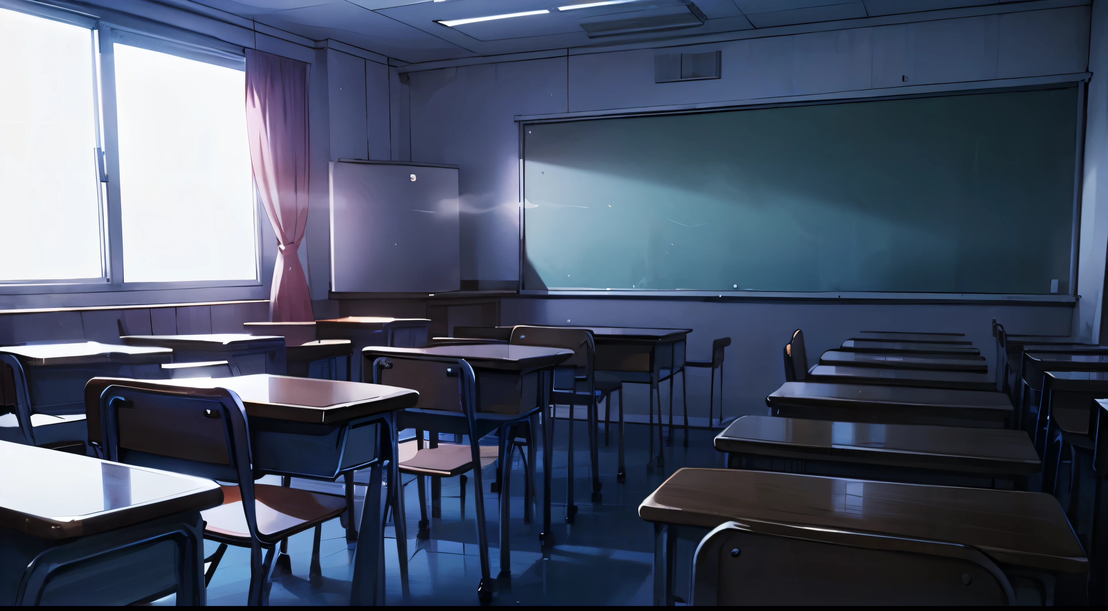 night、School、classroom、dark