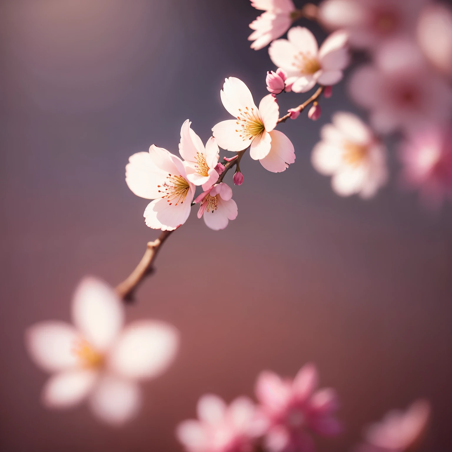 a closeup of cherry blossoms, realism, contemporary art, reflective light, ray tracing, chromatic aberration abuse, Canon, f/1.8, bokeh, overexposure, super detail, high quality, 8k