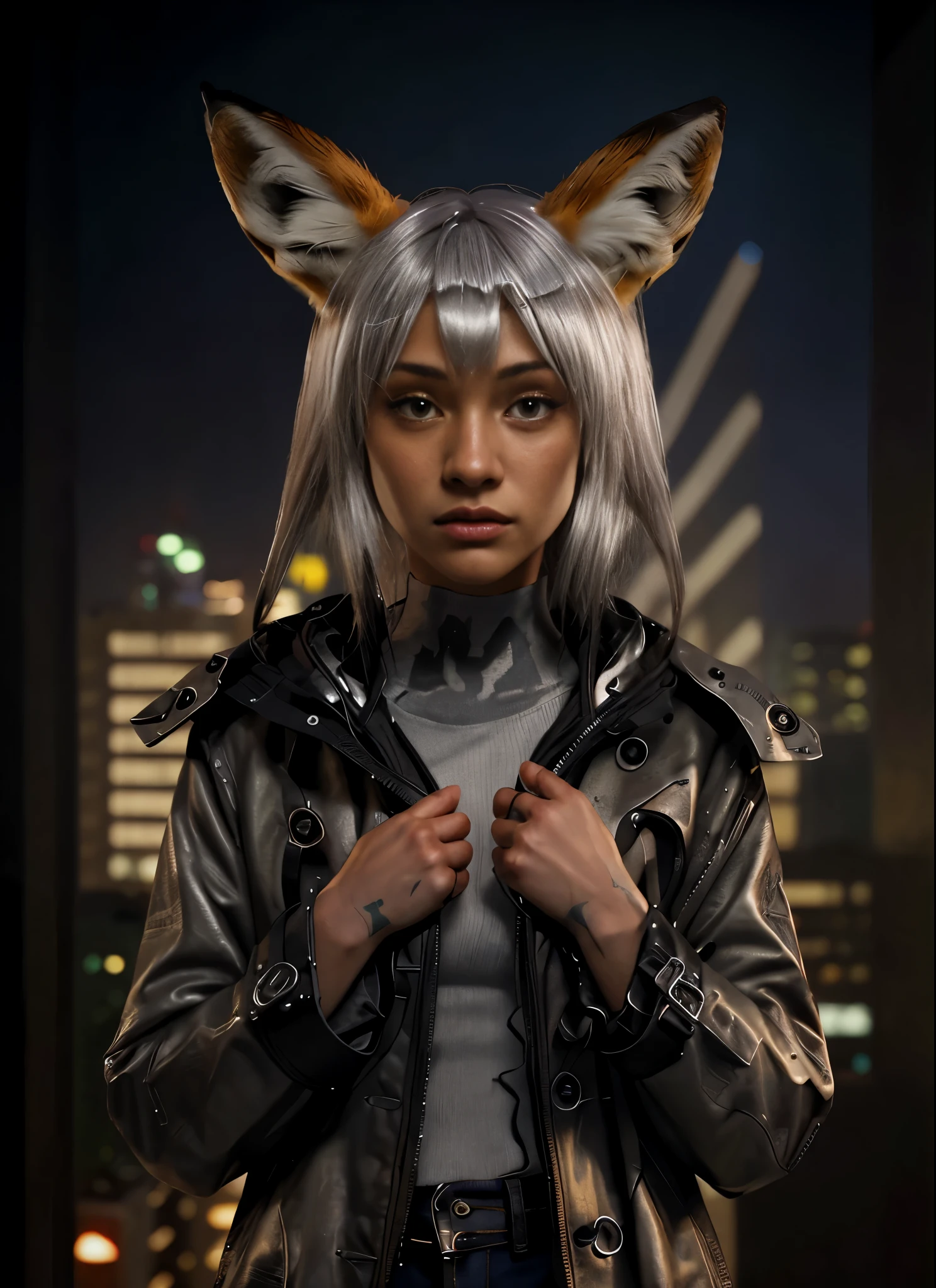 lighter complexion, single color dark background