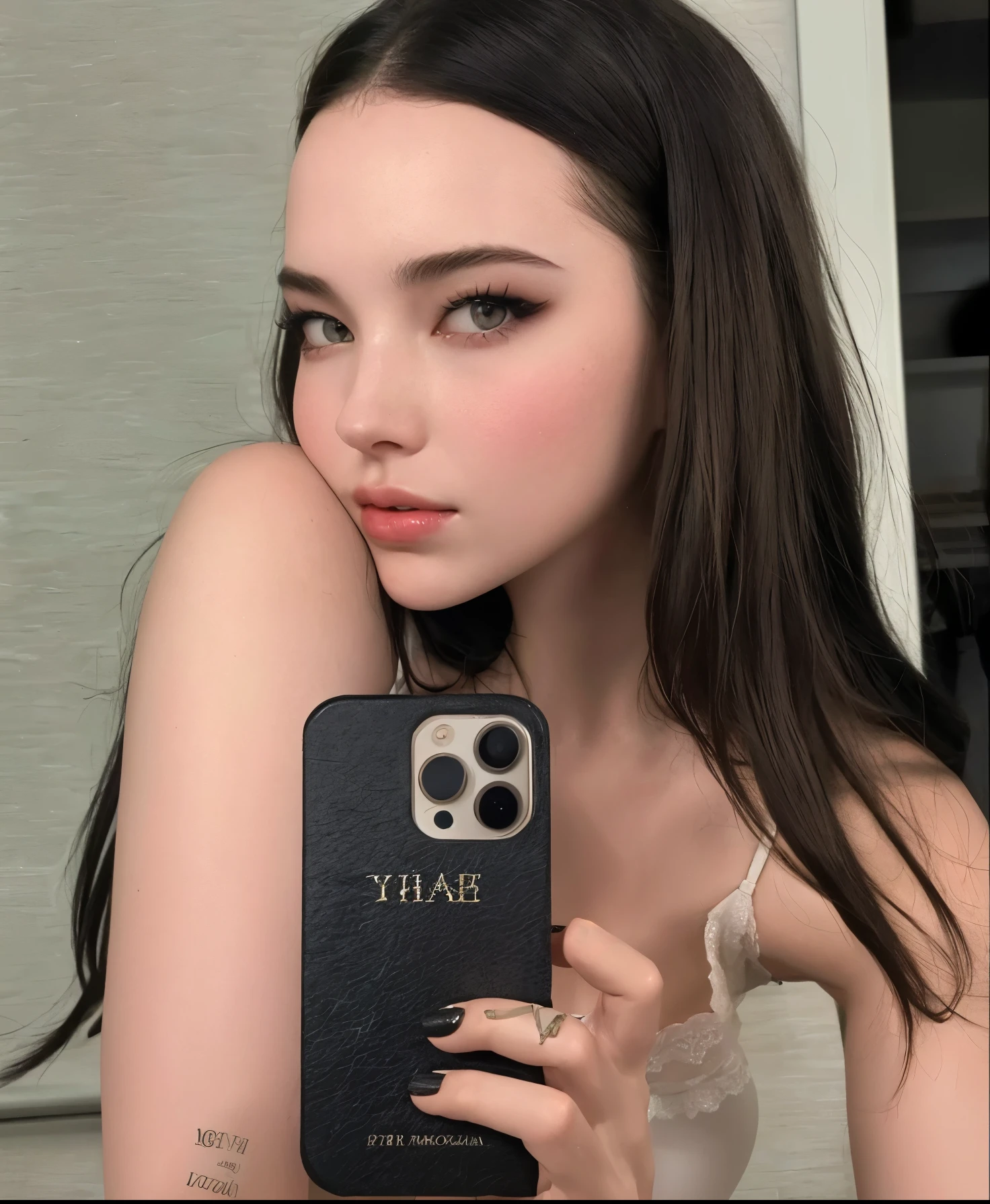 Mulher que tira uma selfie com o celular no espelho, Bella Poarca, linda kacey rohl, 18 anos de idade, modelo do instagram, selfie, ivory pale skin, Retrato de Sophie Mudd, face like exposed ester, 22 anos de idade, with pale skin, 21 anos de idade, skin pale as ivory, Anya Taylor alegria