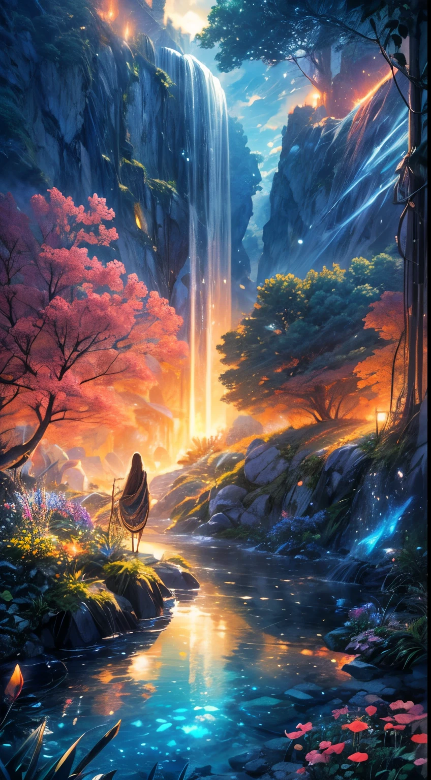(La mejor calidad,4k,8k,Altas Resoluciones,obra maestra:1.2),ultra detallado,(realista,fotorrealista,fotorrealista:1.37),Island floating in the sky with waterfalls in the void and gardens above the clouds,illustration,Cascadas cristalinas,Surrounding vegetation,Hermosos y exuberantes jardines,luz solar brillante,ethereal atmosphere,colores vibrantes,Suave, Dreamy lighting,Plantas exuberantes y tropicales,Impeccable attention to detail,Serene and peaceful mood,Perspectiva elevada,Vista impresionante