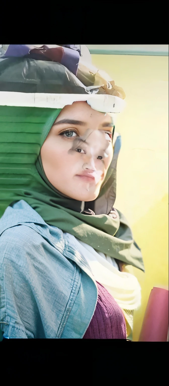A women wear hijab scarft, realistic 