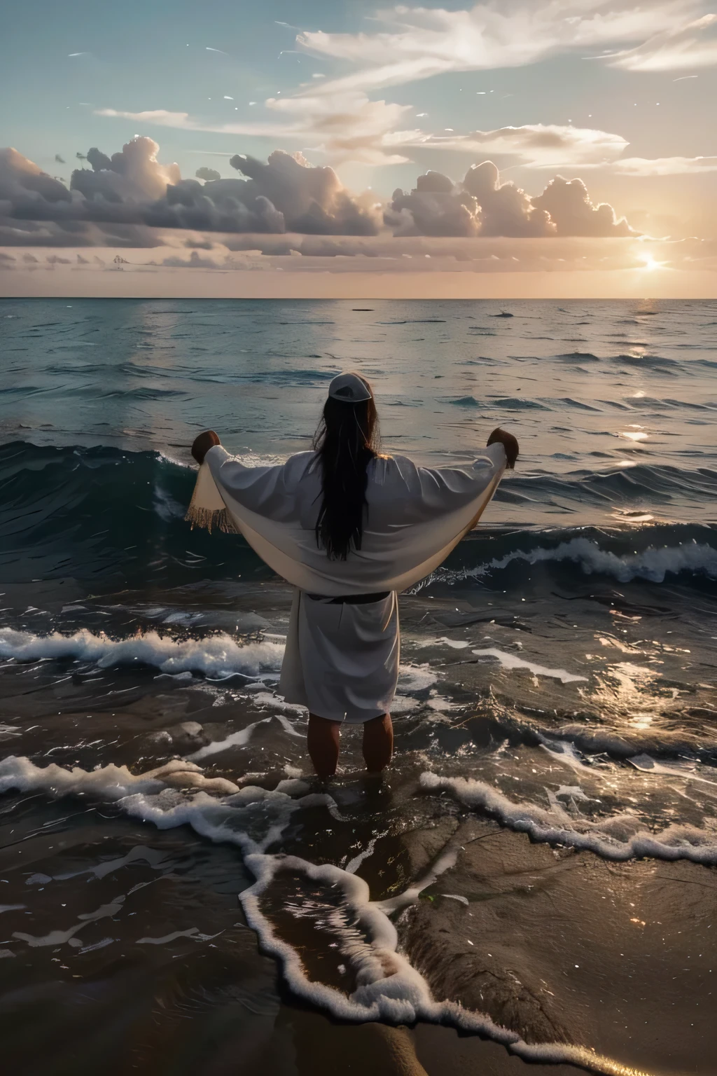 (The video begins with soft music and images of peaceful landscapes..)

[Imagem de uma montanha ao nascer do sol]

Voz do Narrador: "In the beginning was the Word, e o Verbo estava com Deus, e o Verbo era Deus."

[Image of a fisherman casting his net into the sea]

Voz de Jesus: "Come after me, e eu vos farei pescadores de homens."

[Image of a wheat field swaying in the wind]

Voz de Jesus: "I am the bread of life; whoever comes to me will not be hungry."

[Image of a group of people gathered in prayer]

Voz de Jesus: "porque, where two or three are gathered in my name, There I am among them."

[Image of a heart and hands outstretched in charity]

Voz de Jesus: "You shall love the Lord your God with all your heart, de toda a tua alma, de todo o teu entendimento, and all your strength. (...) Thou shalt love thy neighbor as thyself."

[Image of a sunset over the sea]

Voz de Jesus: "Eu sou o caminho, e a verdade, da vida; no one comes to the Father except through me."

(The video ends with the image of a cross and the message "John 3:16 - For God so loved the world that he gave his only begotten Son.")

