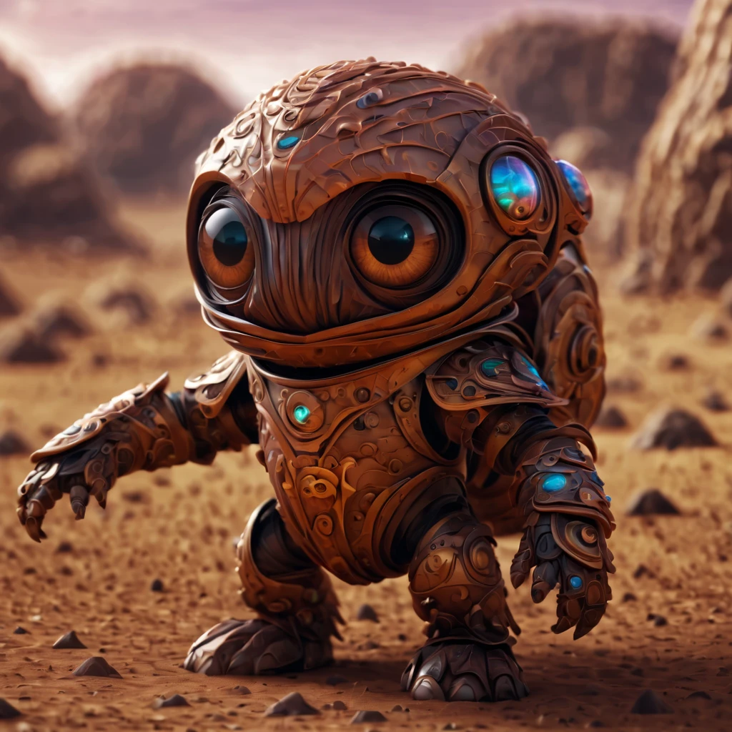 (masterpiece, best quality:1.2), Magical creatures from mars, action, cute, 3d crunch,