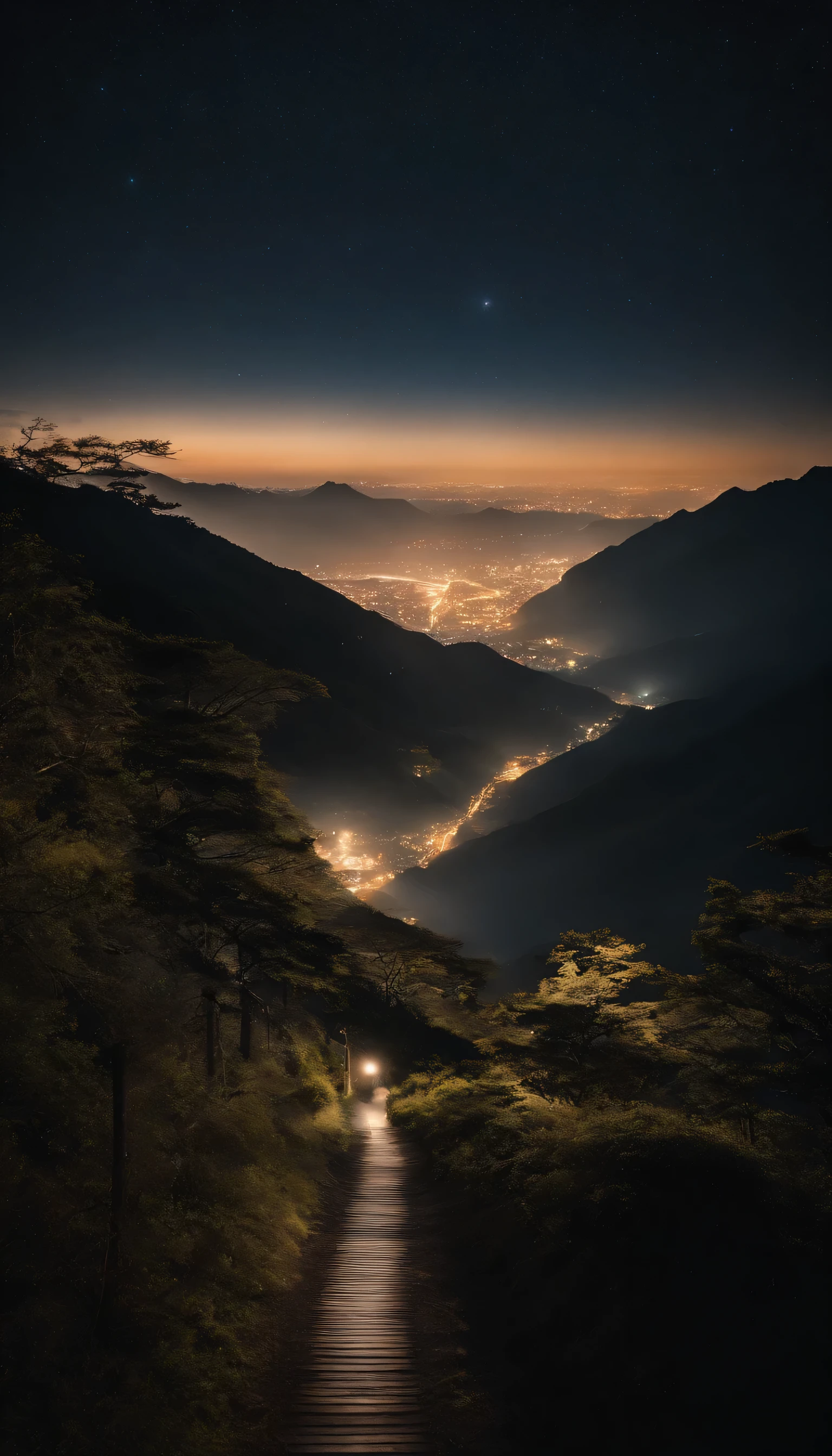 (Japan)landscape pictures、night sky、shining star、Mysterious