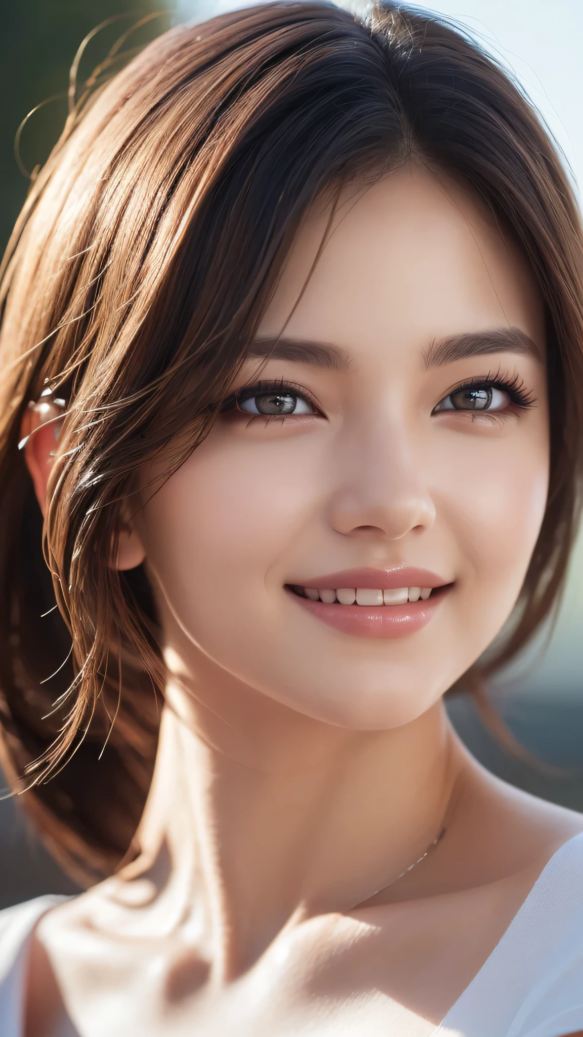 1woman, (Ultra realistic, high res), (highly detailed eyes, highly detailed hair, highly detailed face, highly detailed plump lips), (off shoulder), upper body, caute smile, (best quality:1.4), Raw photo, (realistic, photo-realistic:1.37), professional photography, cinematic light, (fine face: 1.2),