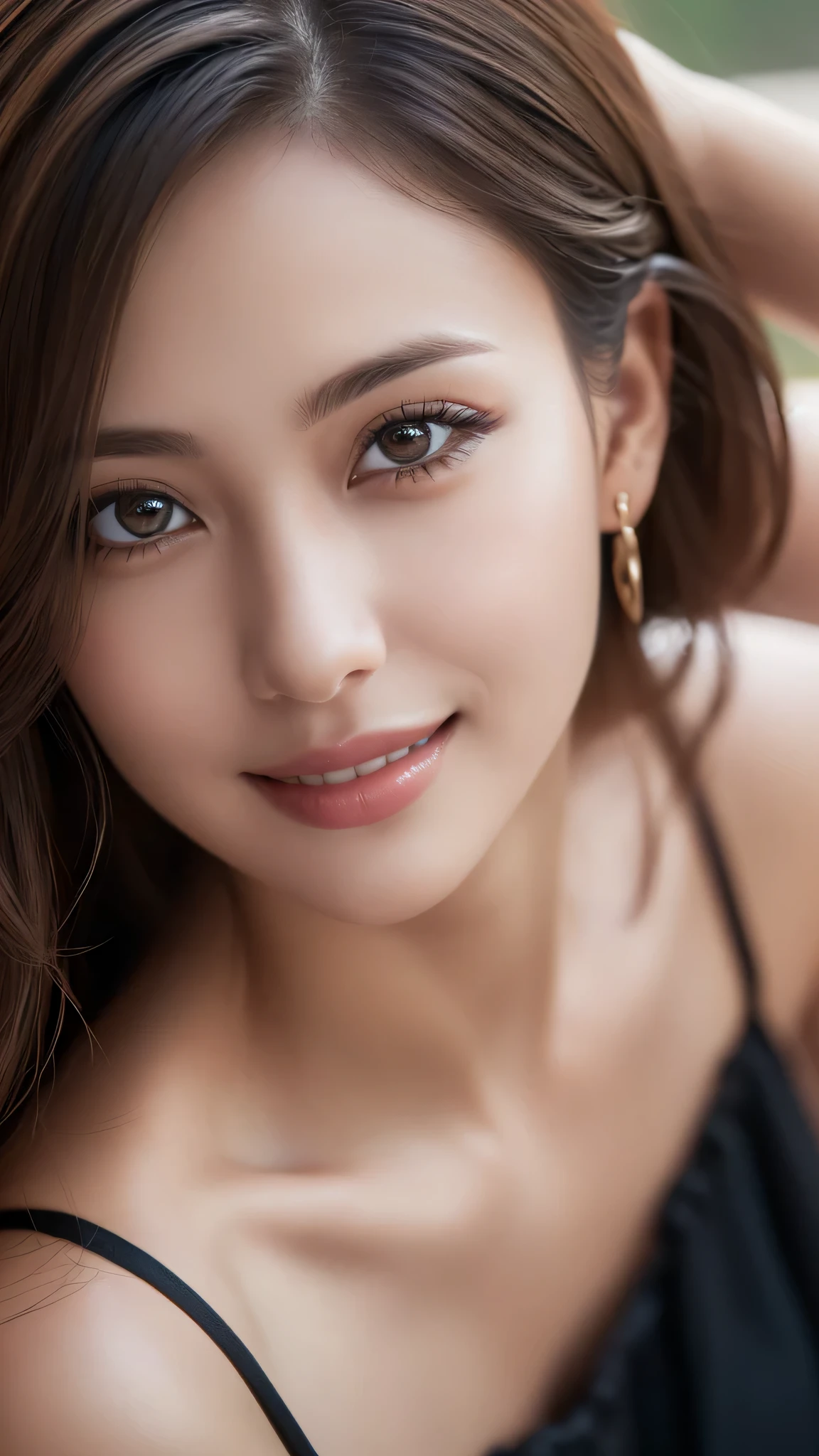 1woman, (Ultra realistic, high res), (highly detailed eyes, highly detailed hair, highly detailed face, highly detailed plump lips), (off shoulder), upper body, caute smile, (best quality:1.4), Raw photo, (realistic, photo-realistic:1.37), professional photography, cinematic light, (fine face: 1.2),