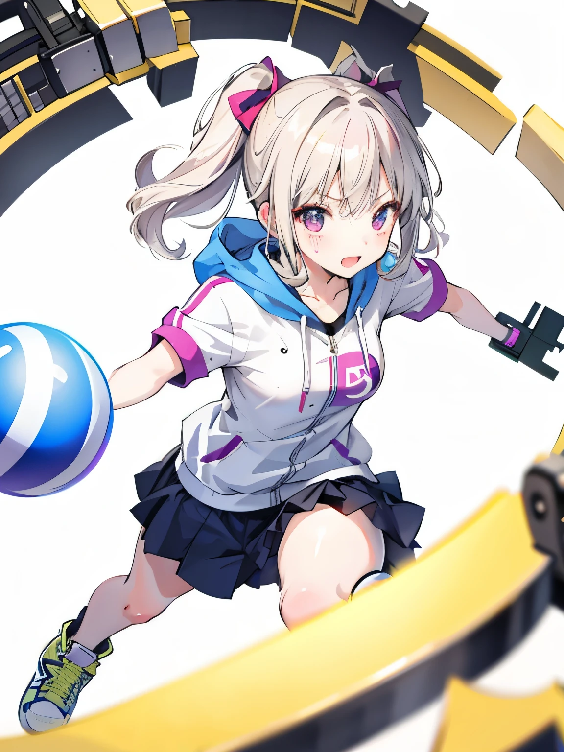 An active and energetic girl,focus on face