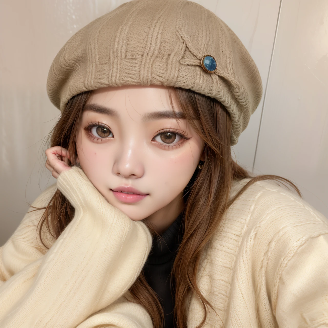 Arafed woman with a hat and sweater posing for a photo, bae suzy, tzuyu de dos veces, ulzzang, sakimichan, dilraba dilmurat, aparcar desde-min, heonhwa choe, Lalisa Manobal, parque roseanne de blackpink, Jinyoung Shin, jennie rosa negro, an oversized beret, jaeyeon nam